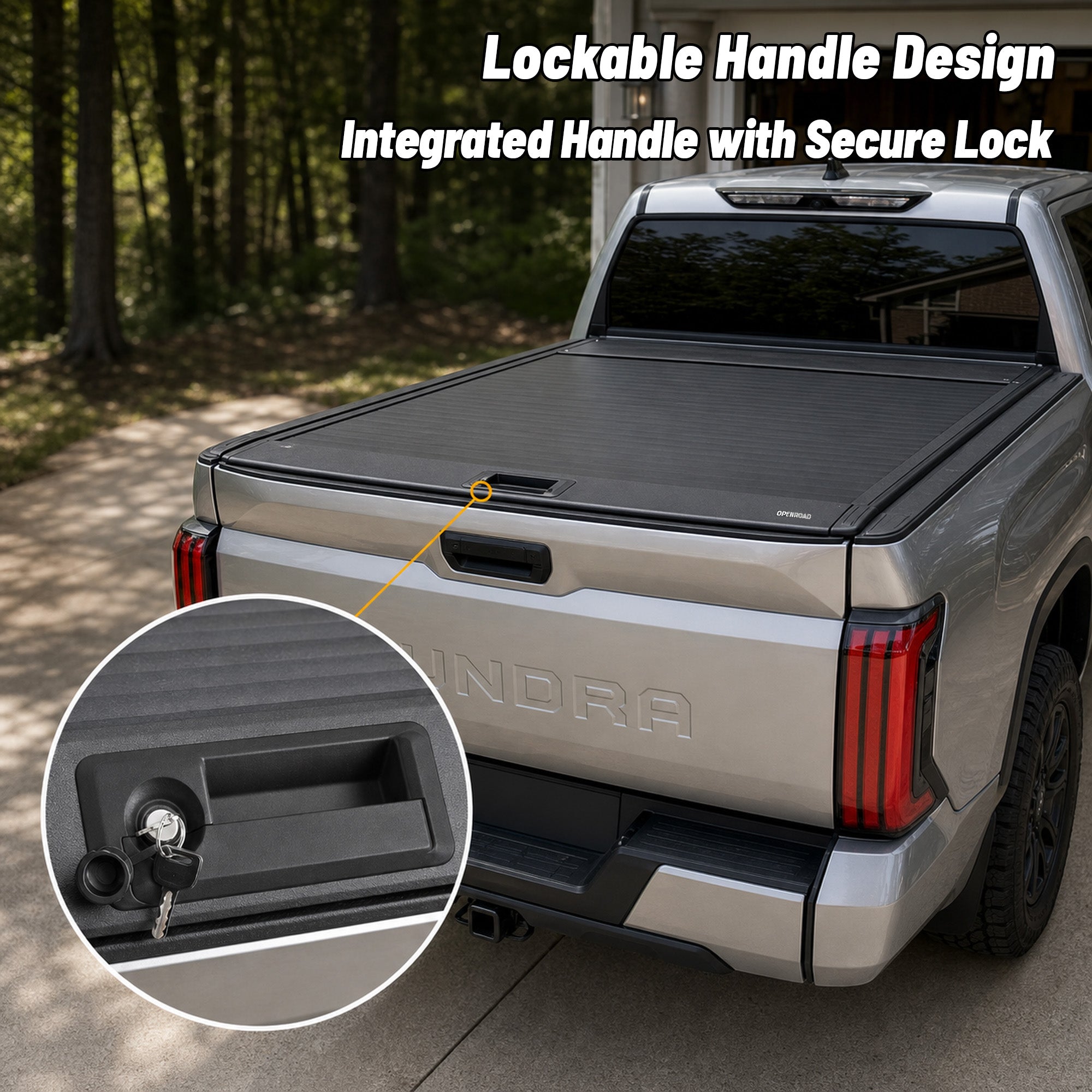 OPENROAD Aluminum Retractable Tonneau Cover for Toyota Tundra (2007-2026) 5.5ft With handle Openroad4wd