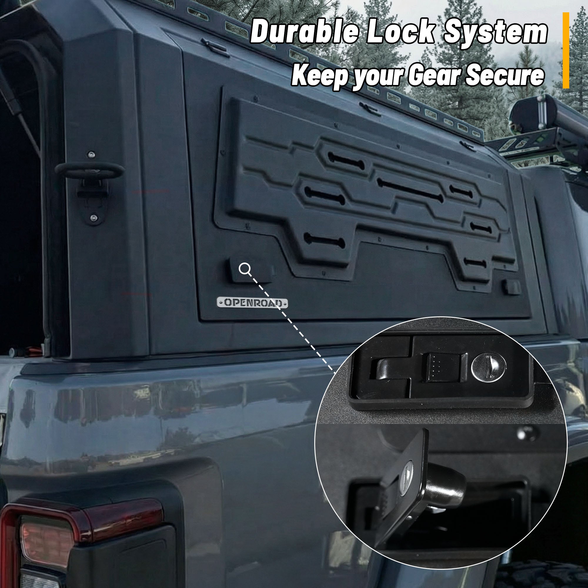 OPENROAD Aluminum Truck Cap with Three-Color Light Openroad4wd