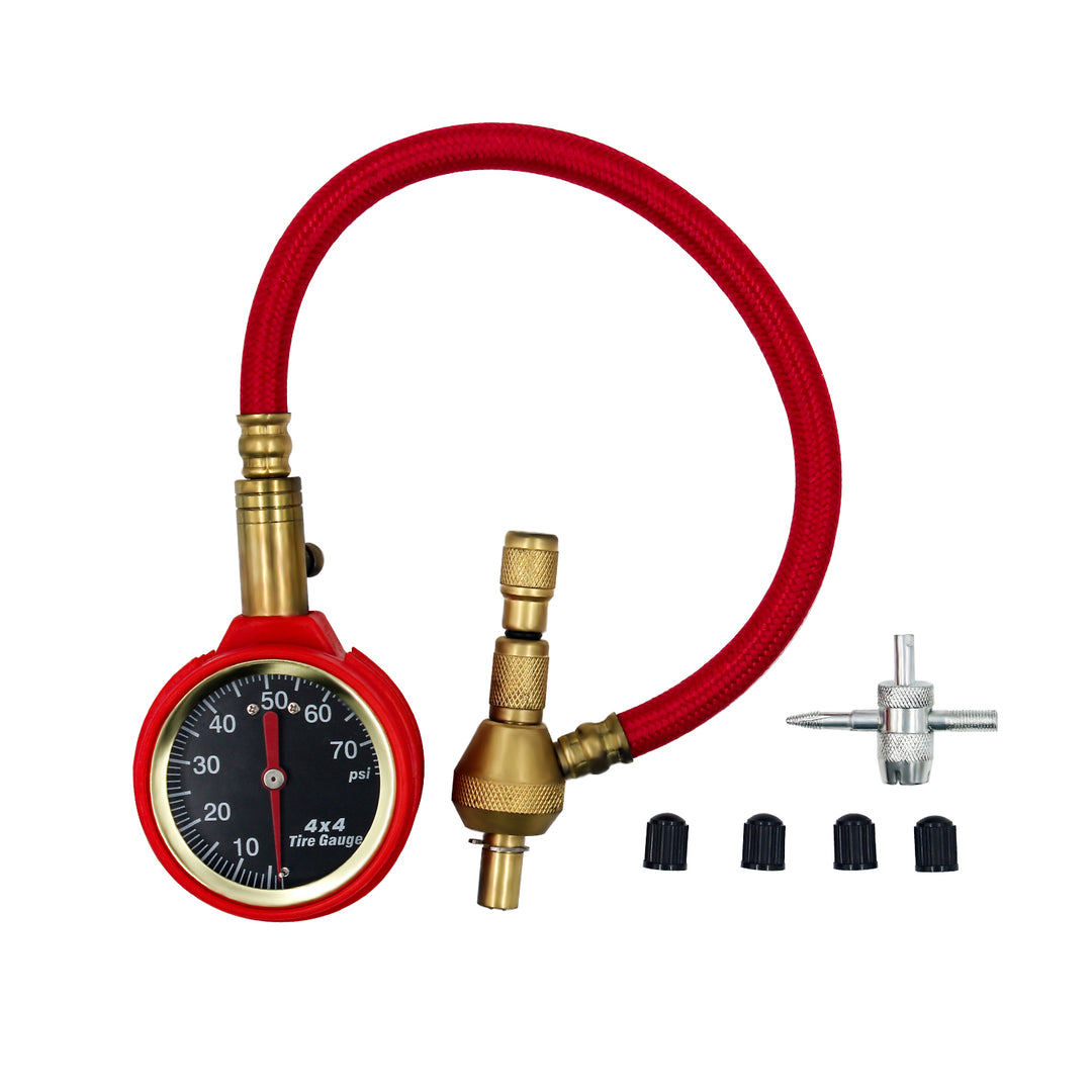 OPENROAD 0-70 PSI Analog Tire Pressure Gauge, 16 inch hose  openroad4wd.com   