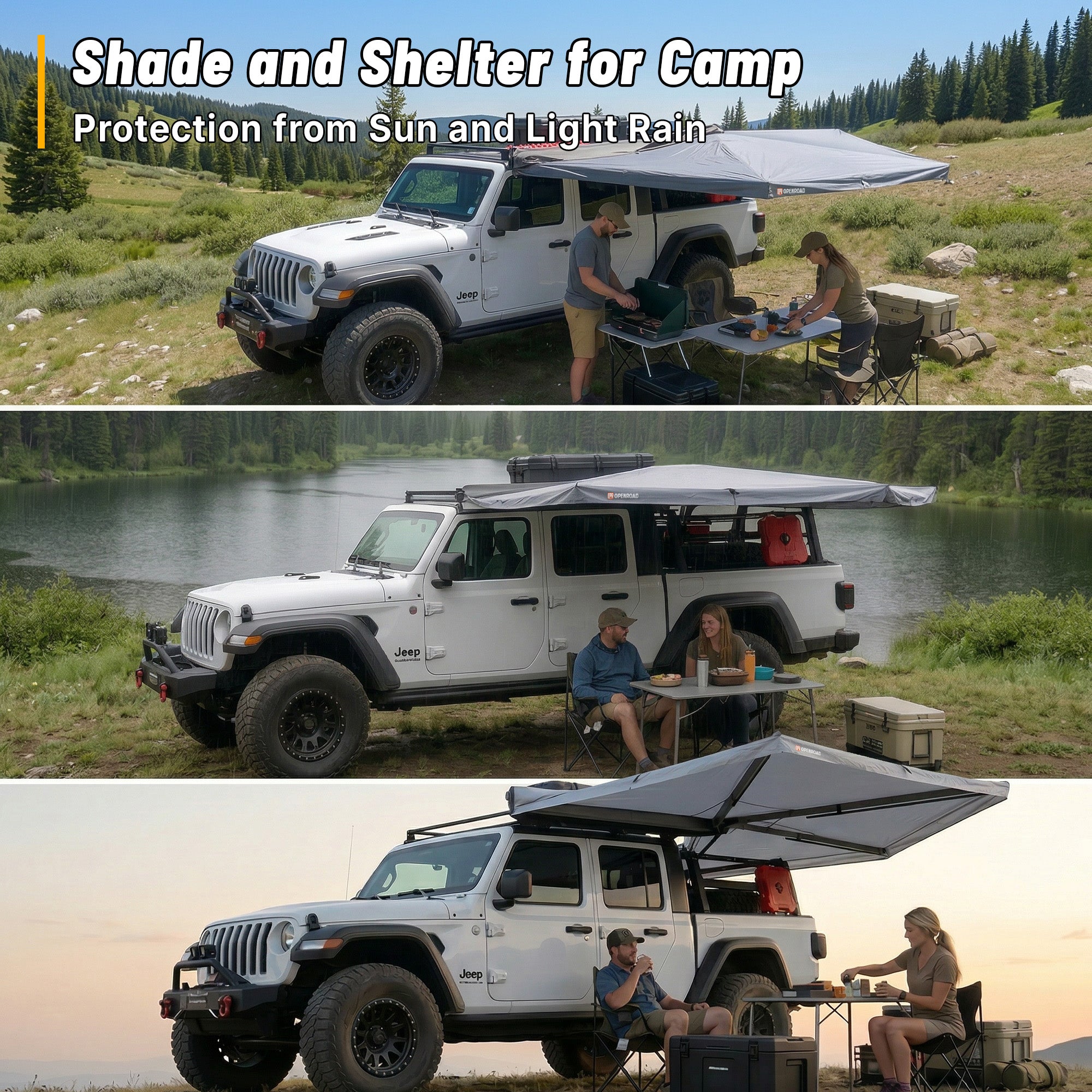 Best 270° Free Standing Camping Awning for SUV & Car - Openroad4wd