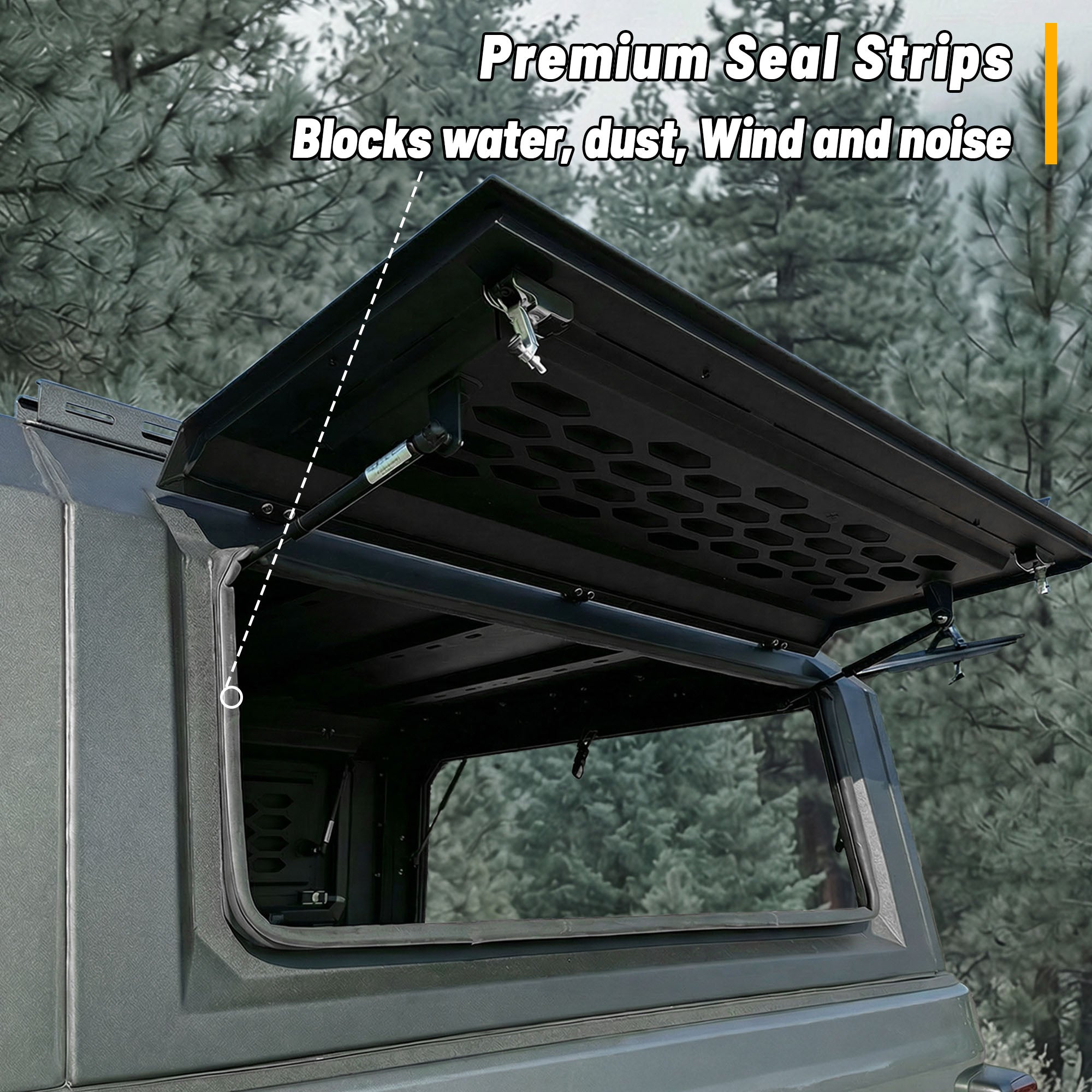 OPENROAD Aluminum Truck Cap with Three-Color Light Openroad4wd