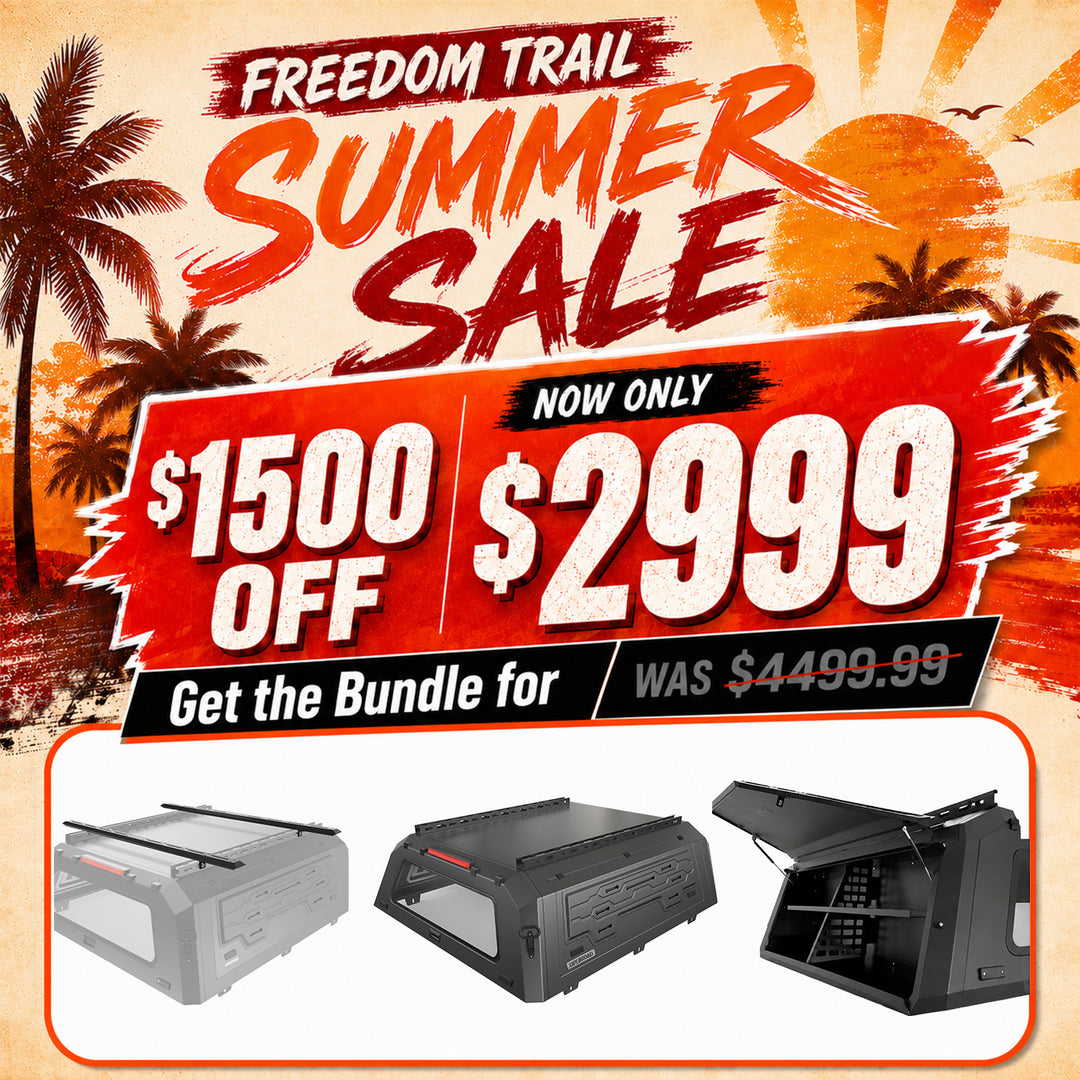 OPENROAD Aluminum Truck Cap with Roof Rack Crossbars with Truck Cap Storage Box Openroad4wd