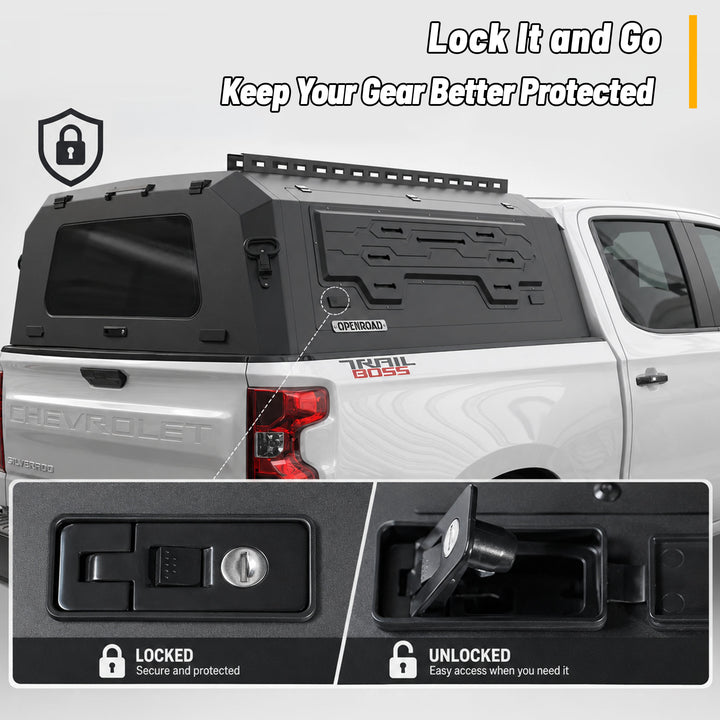 OPENROAD Aluminum Truck Cap for Chevrolet Silverado 1500 (2019-2026) Openroad4wd