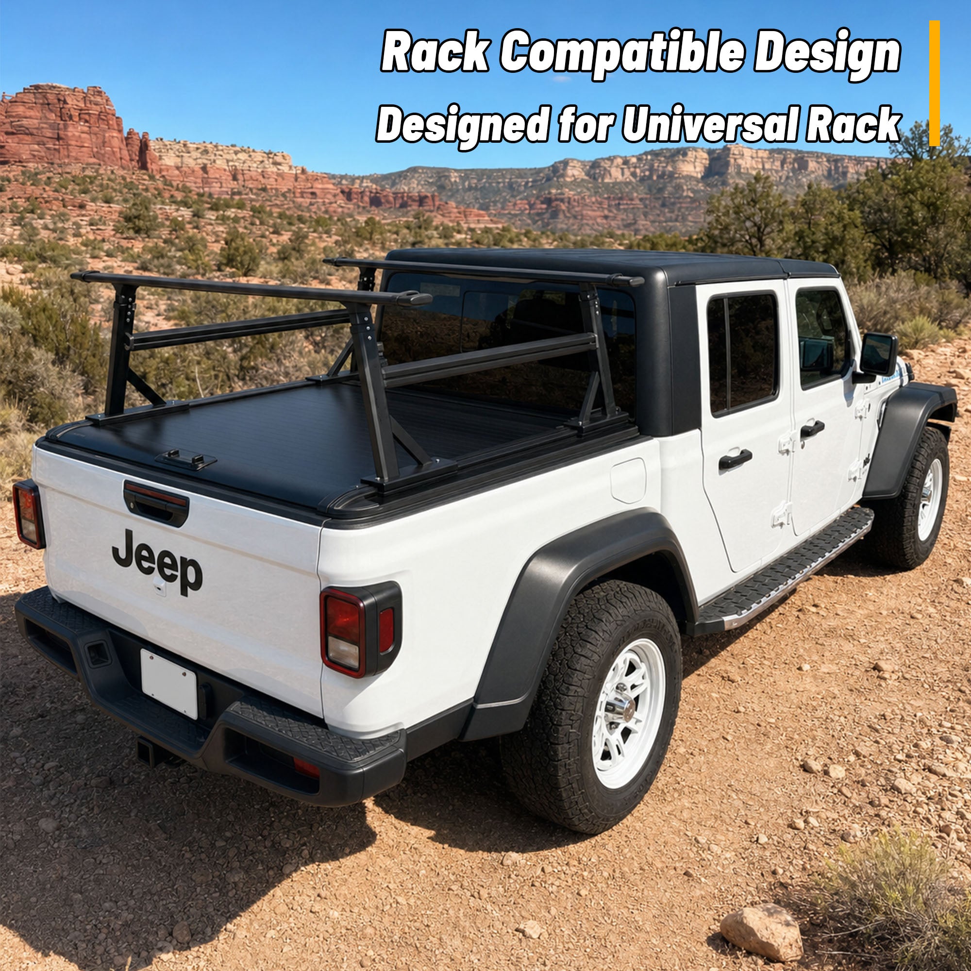 OPENROAD Aluminum Retractable Tonneau Cover for Jeep Gladiator (2019-2026) 5ft With handle Openroad4wd