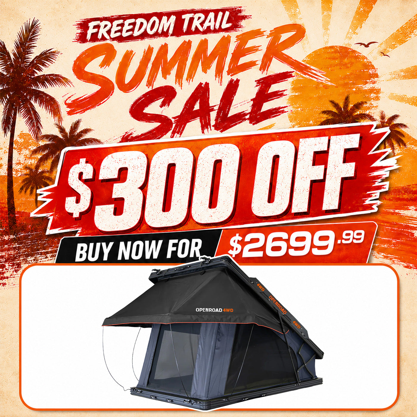 OPENROAD Aluminum Hard Shell Roof Top Tent-PeakRoof LT V2 Series openroad4wd.com