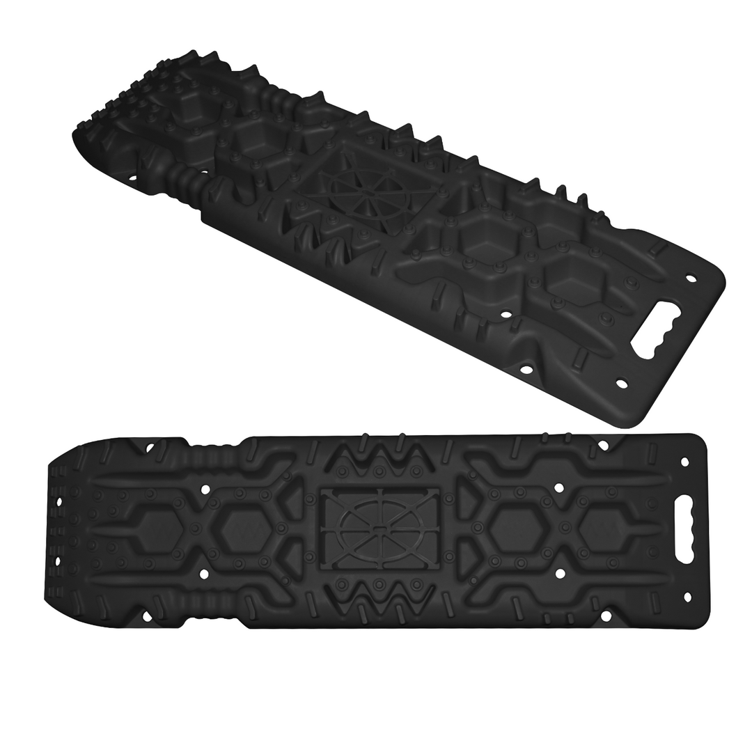 13,500lbs Winch with 1" x30' Kinetic Recovery Tow Rope and Soft Shackle and 4 Generation Off-Road Traction Boards (2pcs) | Black and 30,000lbs Tree Saver Strap Openroad4wd