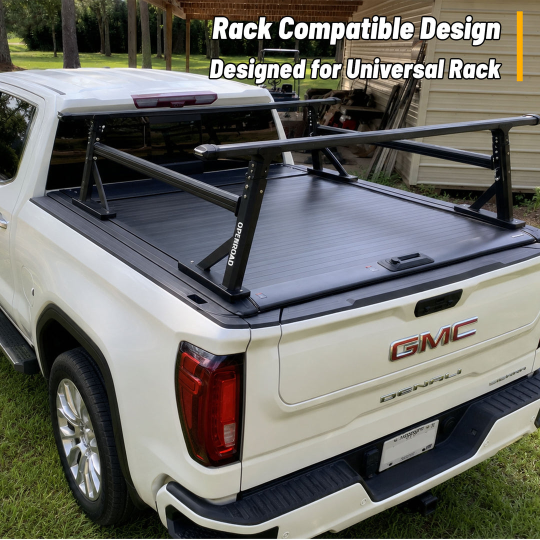 OPENROAD Aluminum Retractable Tonneau Cover for Chevy Silverado / Sierra 1500 (2019–2026) 5.8ft With Handle Openroad4wd