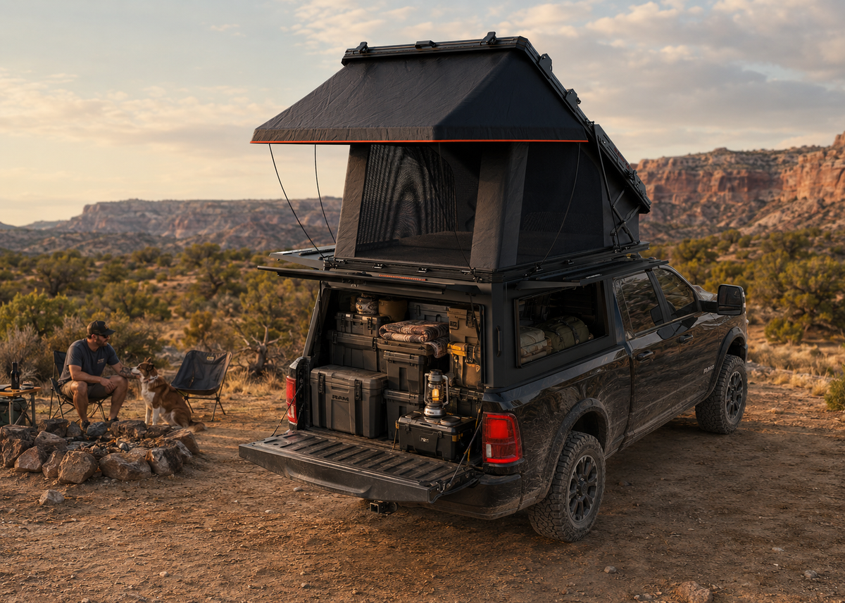 Aluminum Truck Topper with Rooftop Tent