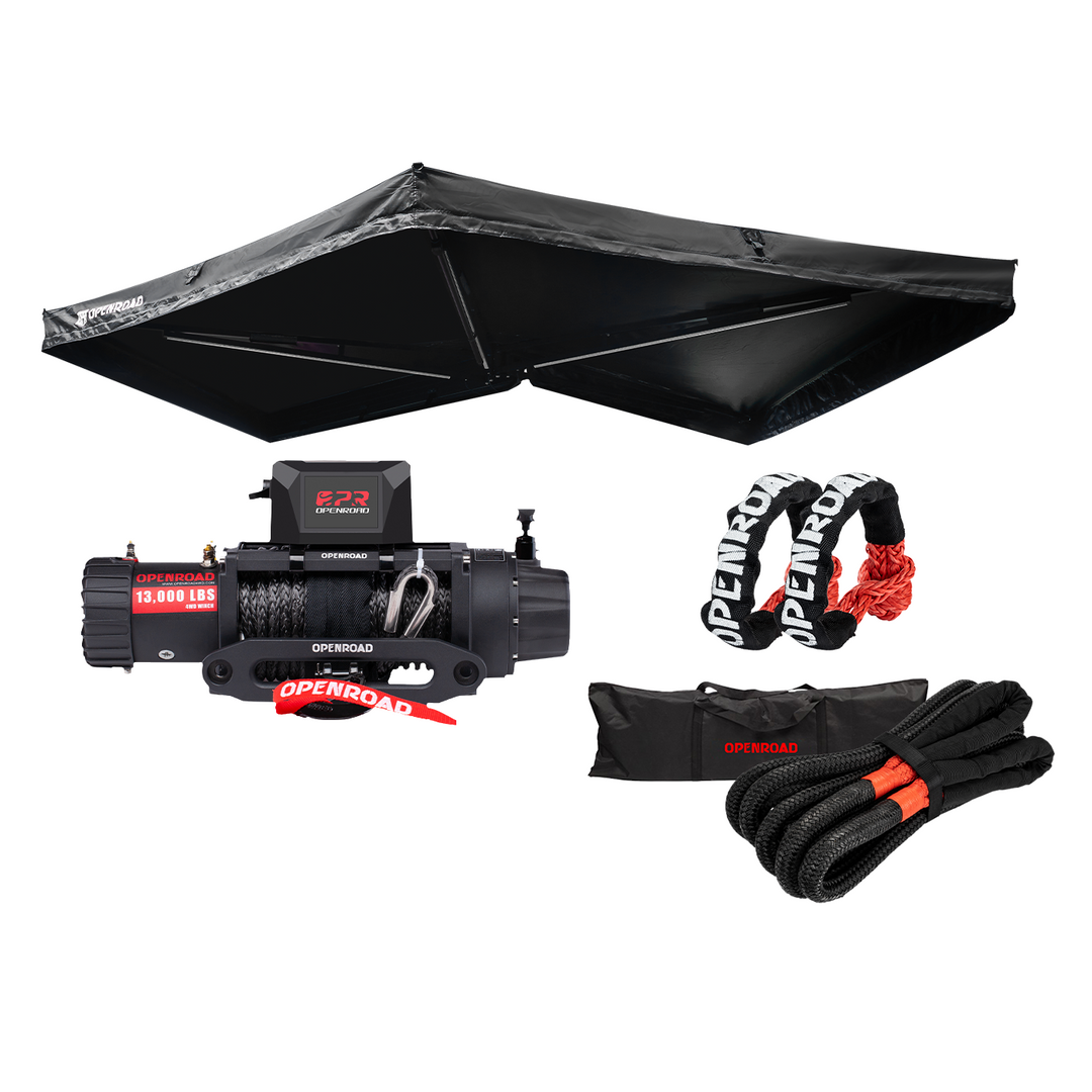 13000 lbs electric winch Panther Series 2S Plus+270Awning+Tow Rope+Soft shackle  openroad4wd.com   