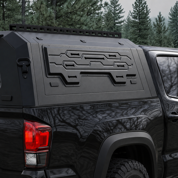 OPENROAD Aluminum Truck Cap with Roof Rack Crossbars with Truck Cap Storage Box