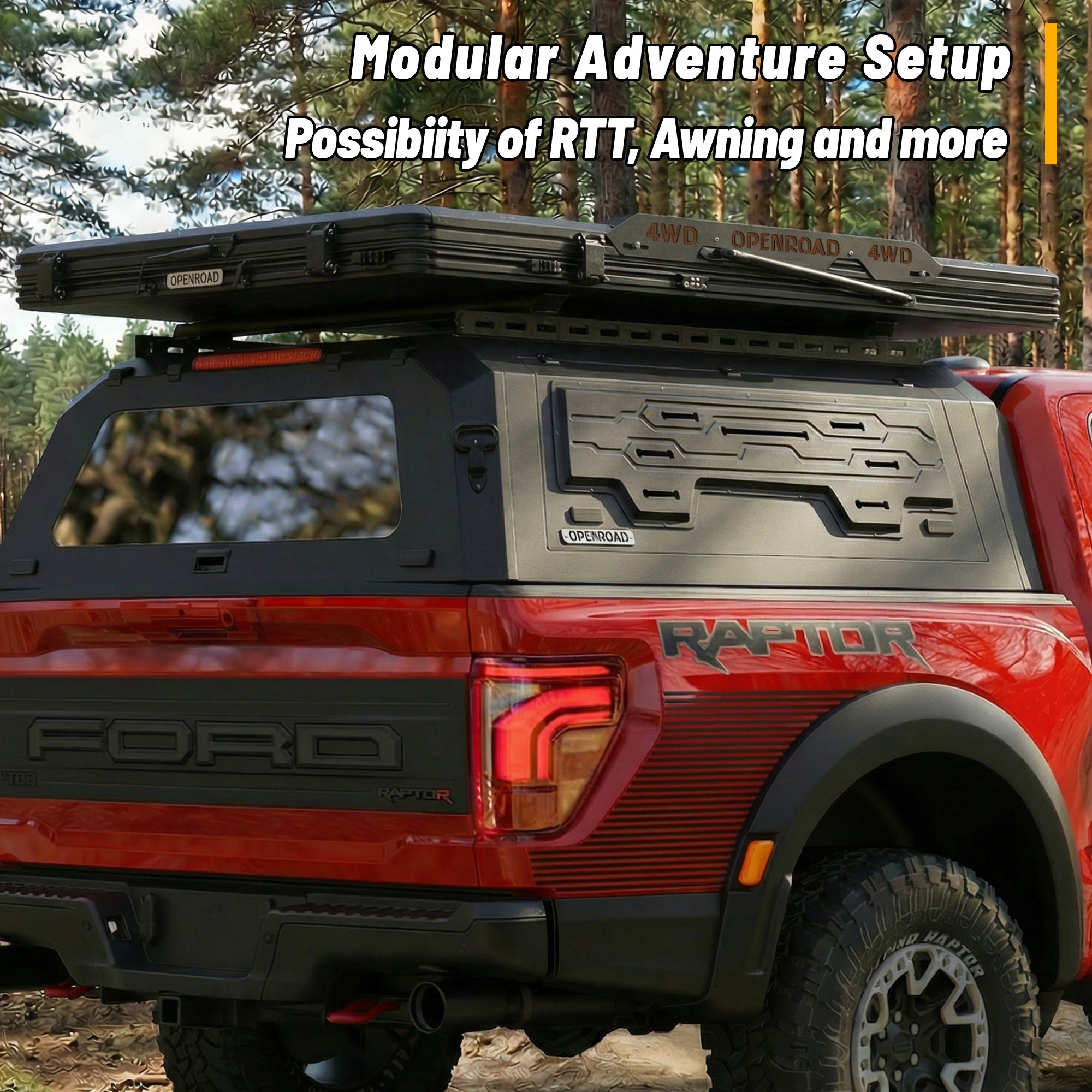 OPENROAD Aluminum Truck Cap for Ford F-150 (2021-2026) – 5.7ft Bed Openroad4wd