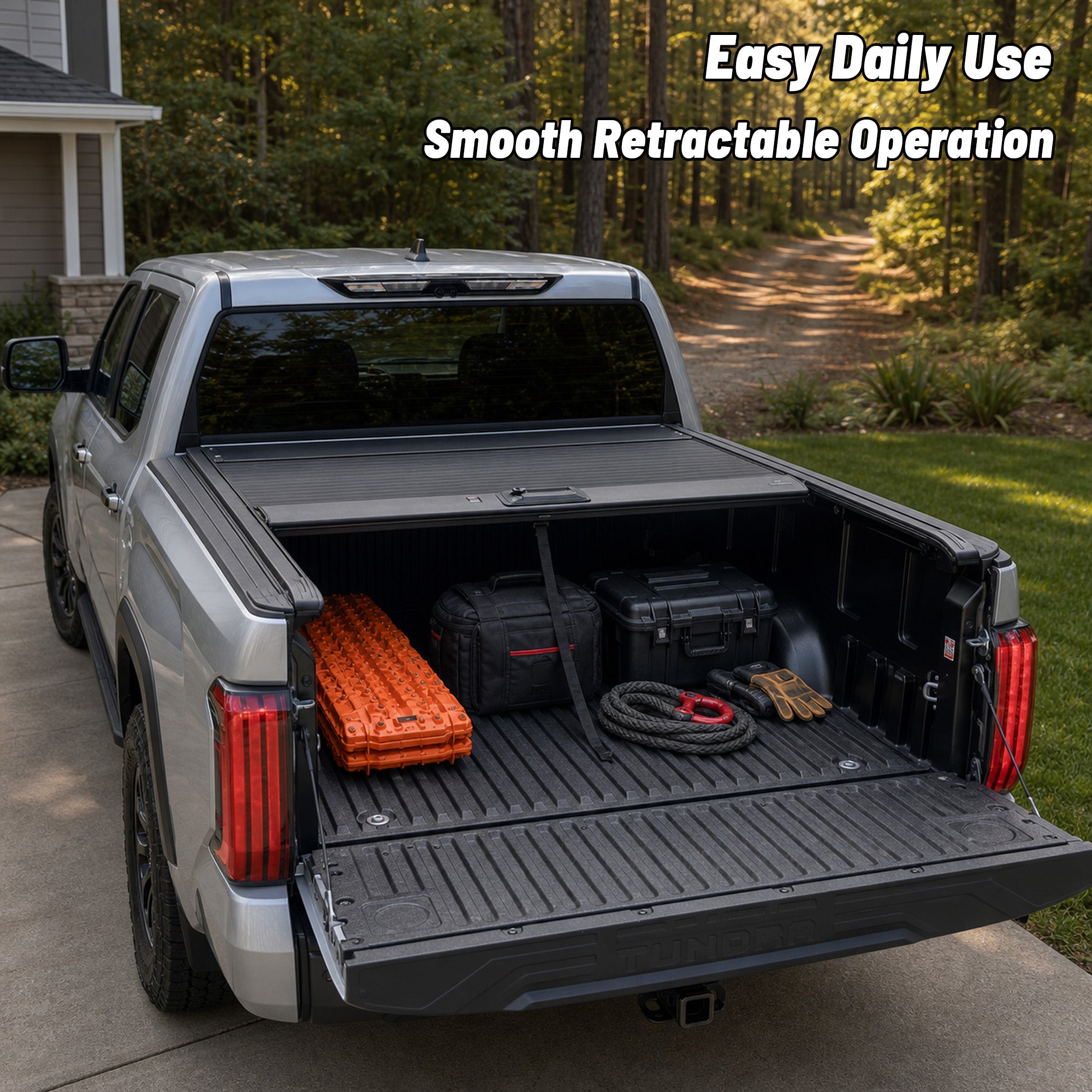 OPENROAD Aluminum Retractable Tonneau Cover for Toyota Tundra (2007-2026) 5.5ft With handle Openroad4wd