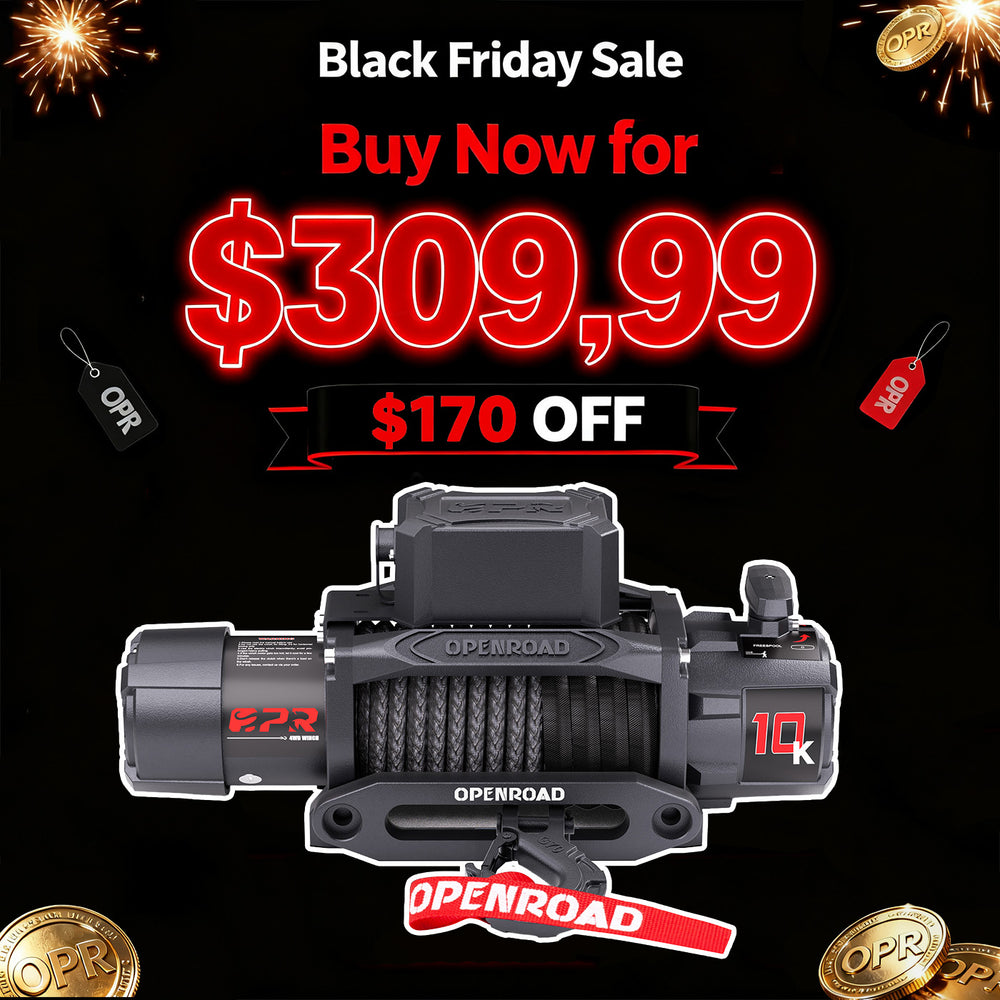 OPENROAD 10,000lbs Electric Winch with Synthetic Rope-Panther Series 3S Openroad4wd