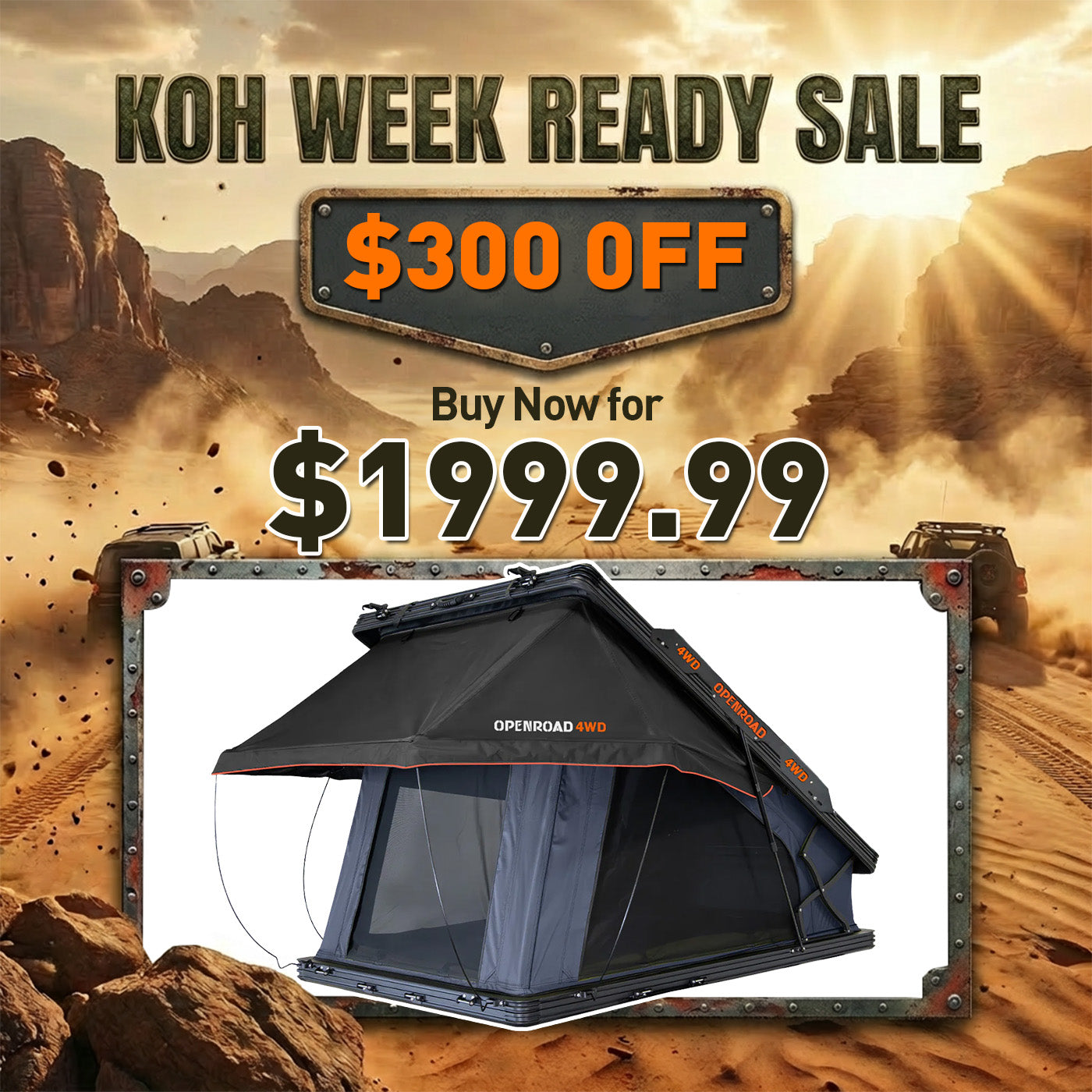 OPENROAD Aluminum Hard Shell Roof Top Tent-PeakRoof LT Series