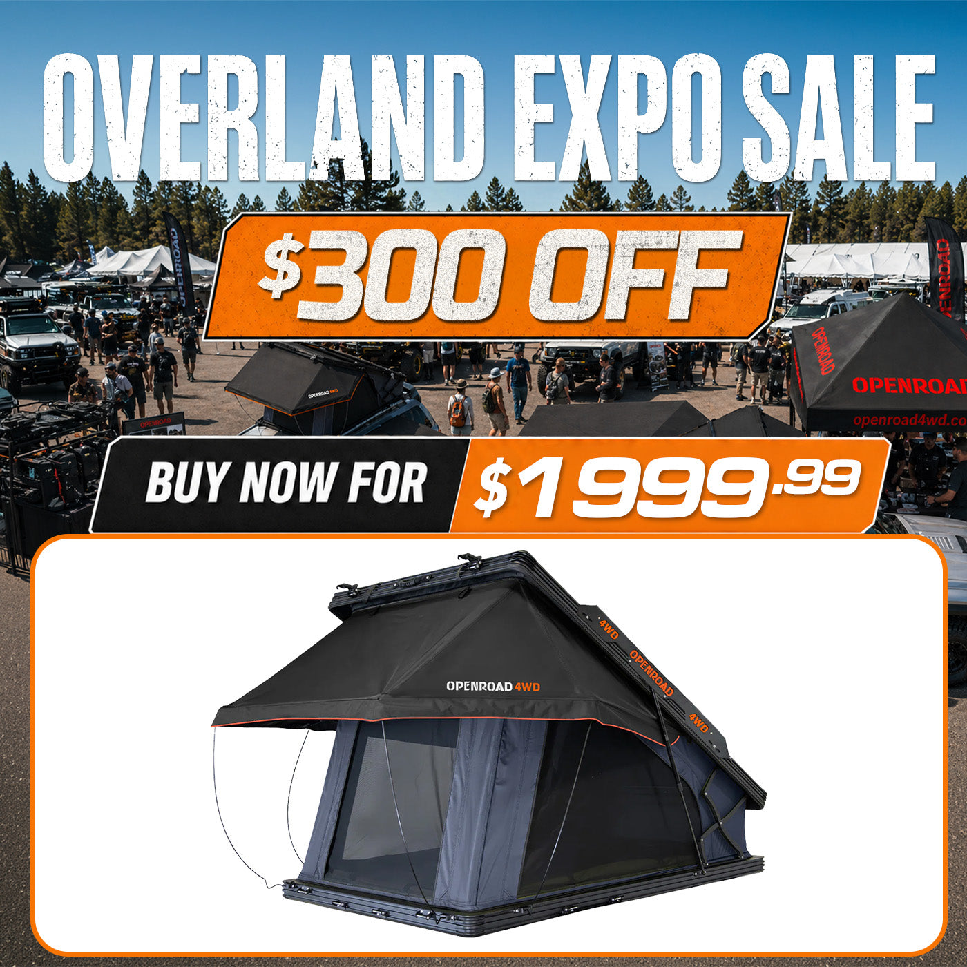OPENROAD Aluminum Hard Shell Roof Top Tent-PeakRoof LT Series