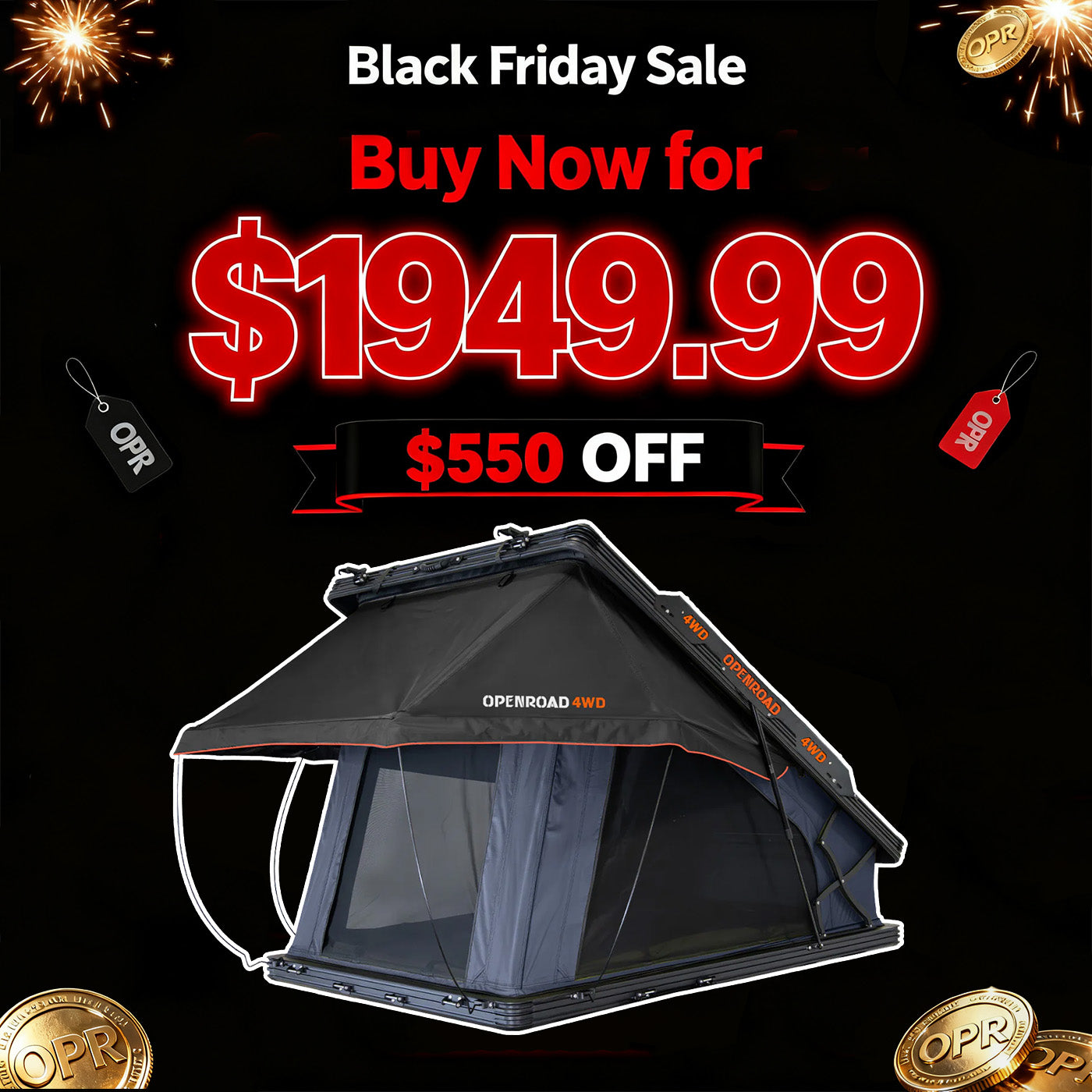 OPENROAD Aluminum Hard Shell Roof Top Tent-PeakRoof LT Series