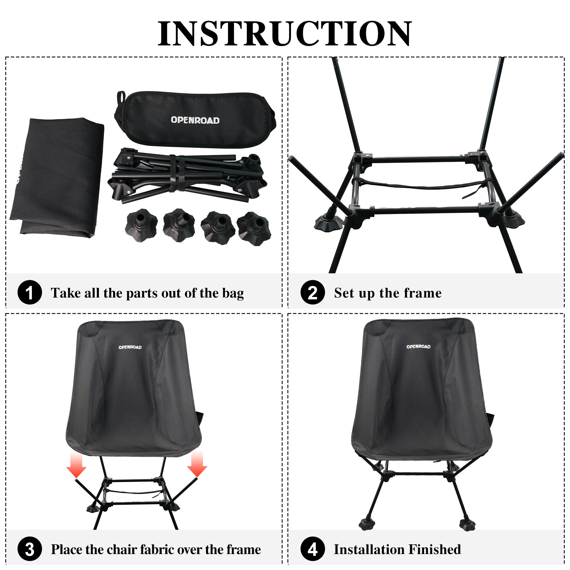 OPENROAD Lightweight Foldable Chair Openroad4wd