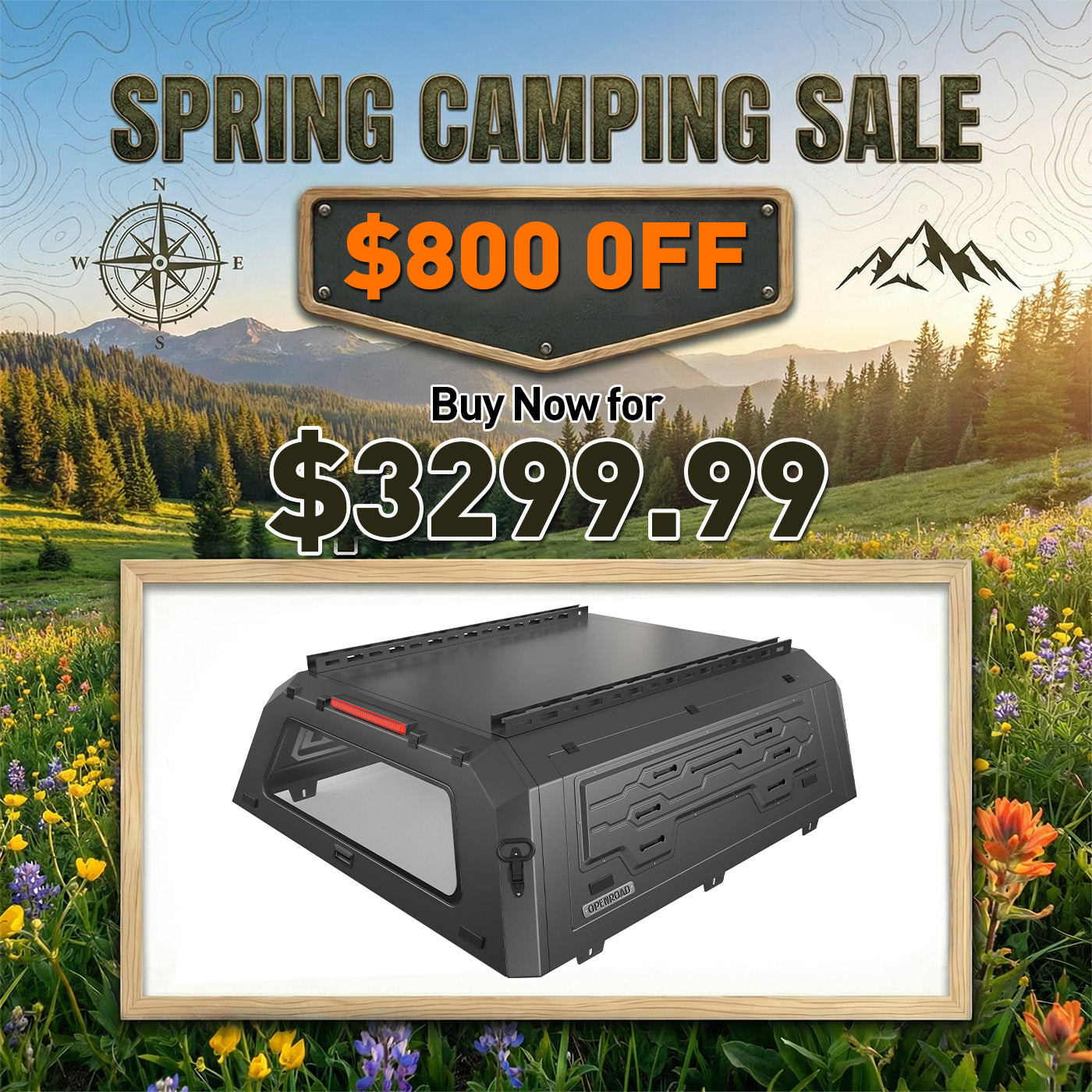 OPENROAD Aluminum Truck Cap for RAM 2500/3500 (2020-2026) – 6.5ft Bed Openroad4wd