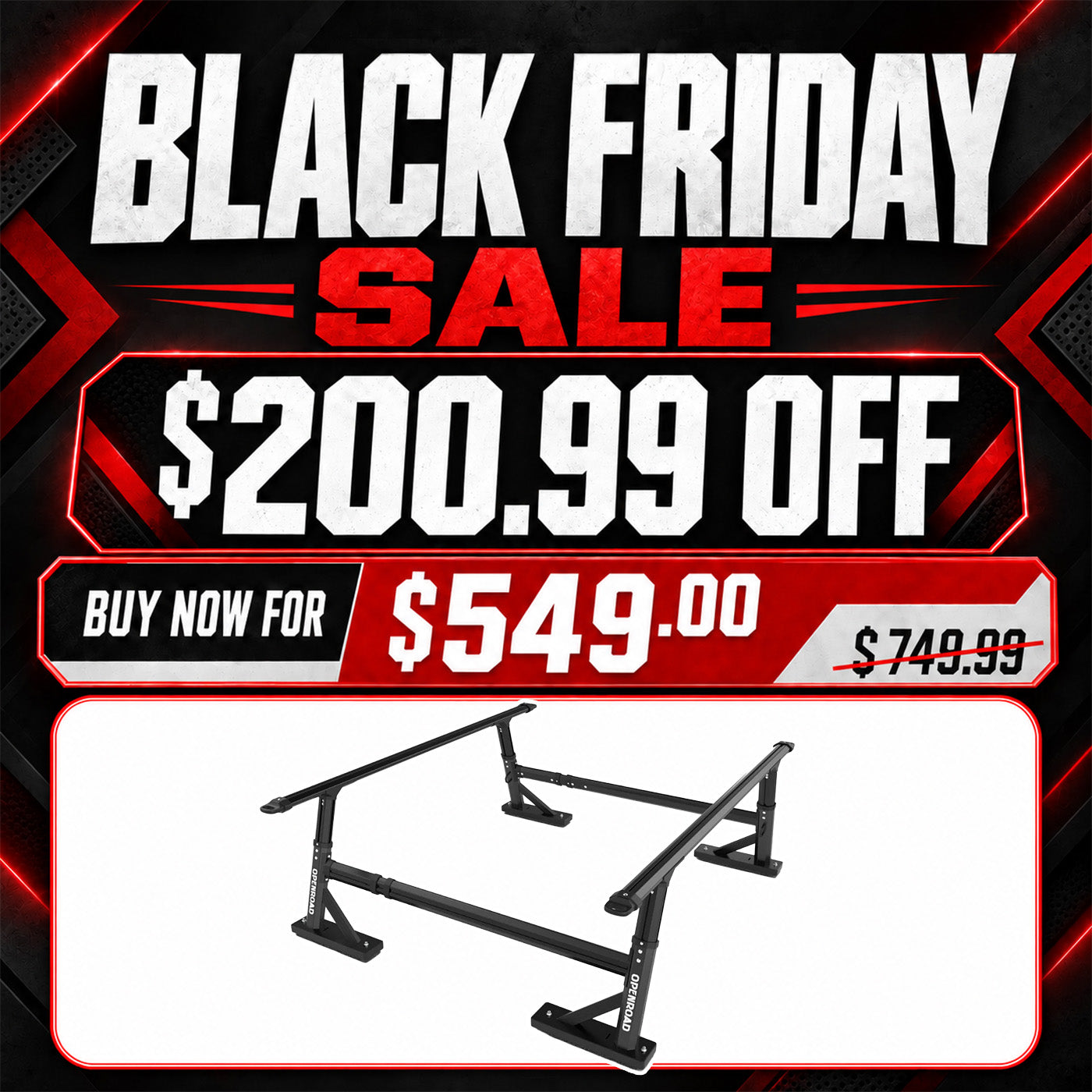 OPENROAD Adjustable Bed Rack for Trucks Openroad4wd