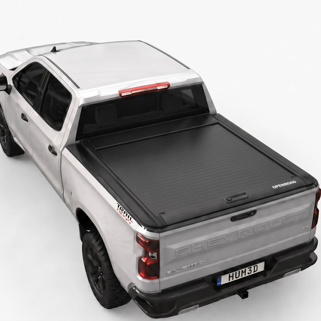 OPENROAD Aluminum Retractable Tonneau Cover for Chevy Silverado / Sierra 1500 (2019–2026) 5.8ft With Handle Openroad4wd