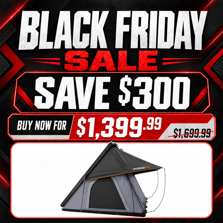 OPENROAD4WD Aluminum Hard Shell Roof Top Tent - EdgeRoof Series Roof Top Tent OPENROAD 4WD