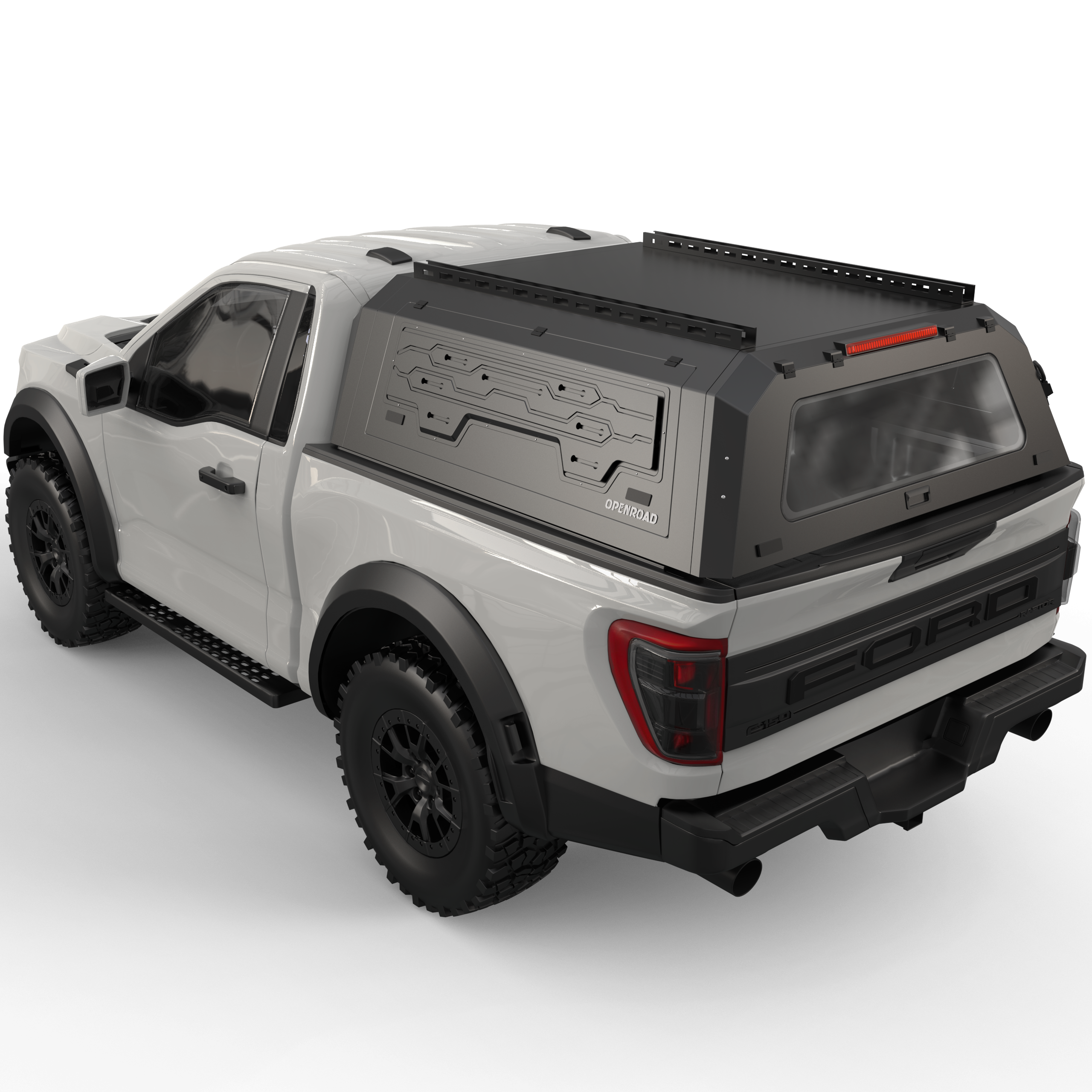 OPENROAD Truck Cap with Full Wing Doors, Extra-Large Storage, and LED Brake Light Openroad4wd Ford F-150 2021-2026 -5.5ft (ETA: Dec.15)