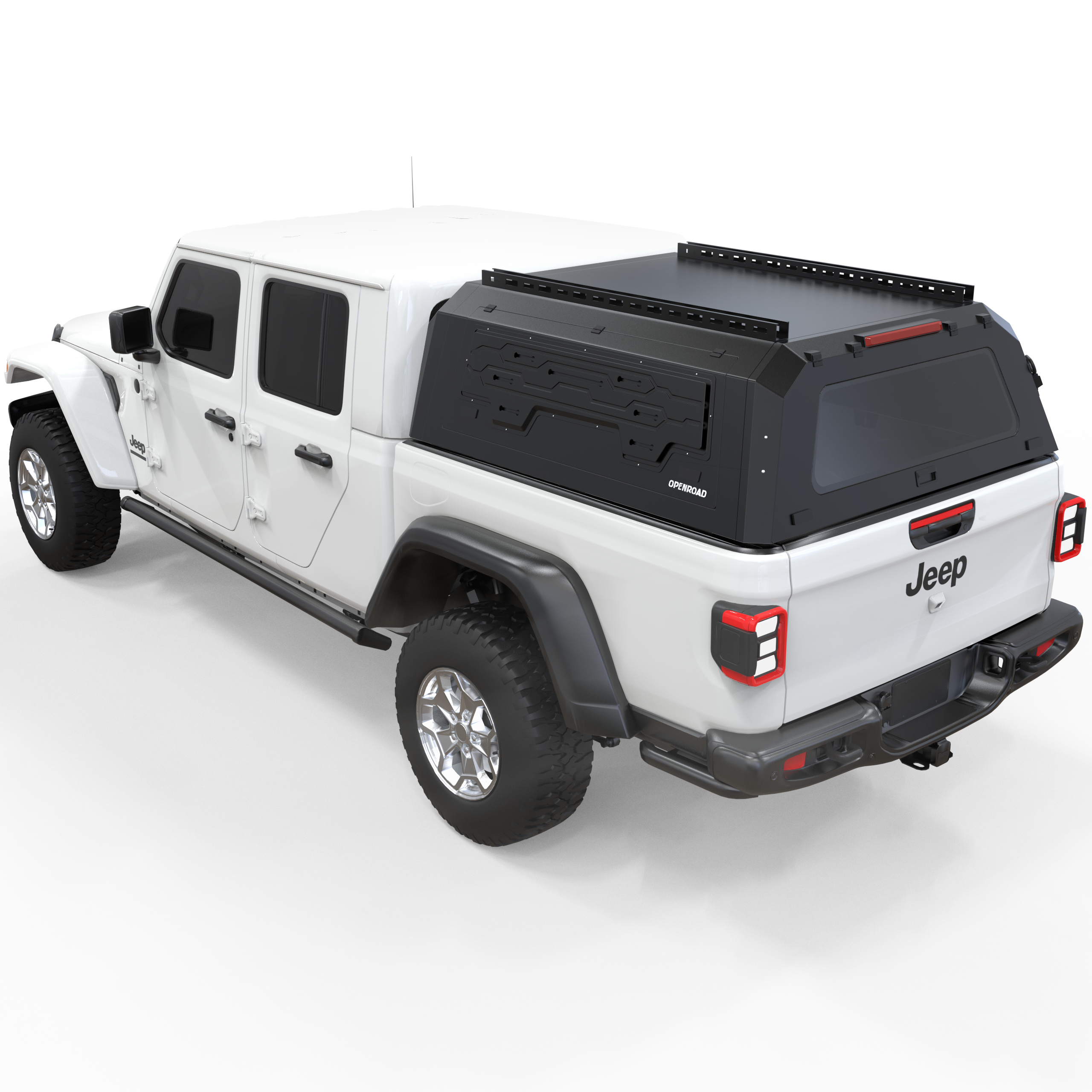 OPENROAD Truck Cap with Full Wing Doors, Extra-Large Storage, and LED Brake Light