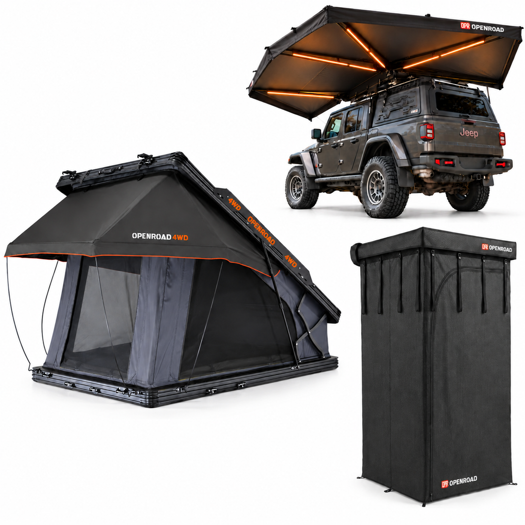 OPENROAD 270 Degree Awning XL with 270 Awning XL Side Wall with Shower Awning V2 Openroad4wd