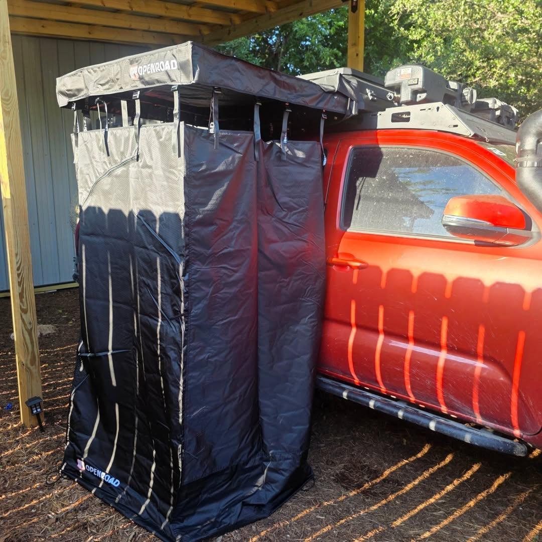 roof rack shower tent OPENROAD Quick-Open Overland Shower/Privacy Awning V2 – Openroad4wd