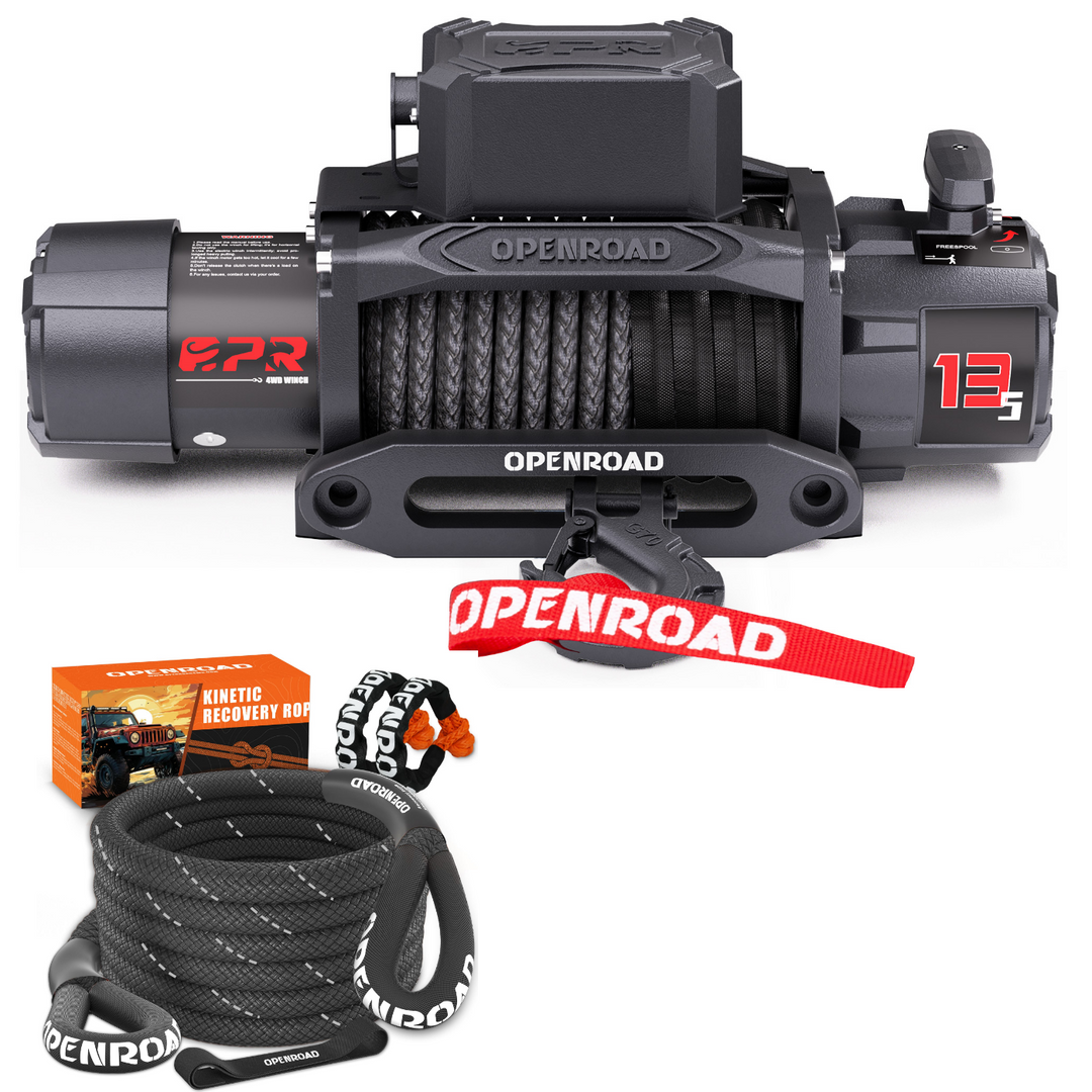 OPENROAD 13,500lbs Winch with Synthetic Rope-Panther Series 3S winch Openroad4wd 13500lbs Winch with Kinetic Rope  