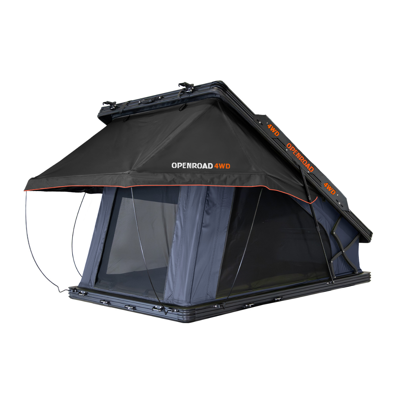 OPENROAD Aluminum Hard Shell Roof Top Tent-PeakRoof LT Series with Insulated RTT Liner with 270 Free Standing Awning for Camping with 270 Awning Side Wall with Camping Chair Pro Openroad4wd