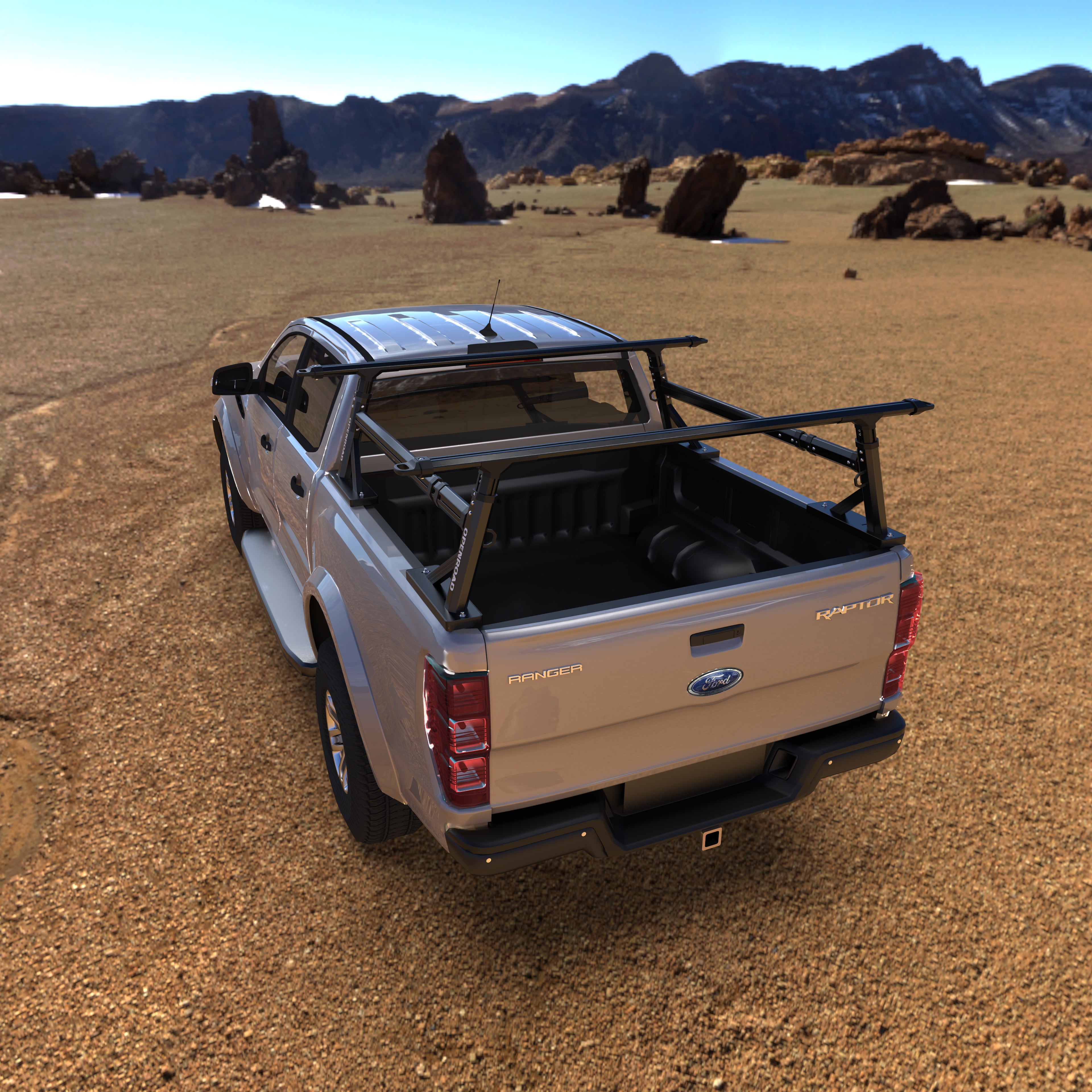 OPENROAD Universal Fit Adjustable Bed Rack for Trucks with Aluminum Retractable Tonneau Cover Openroad4wd