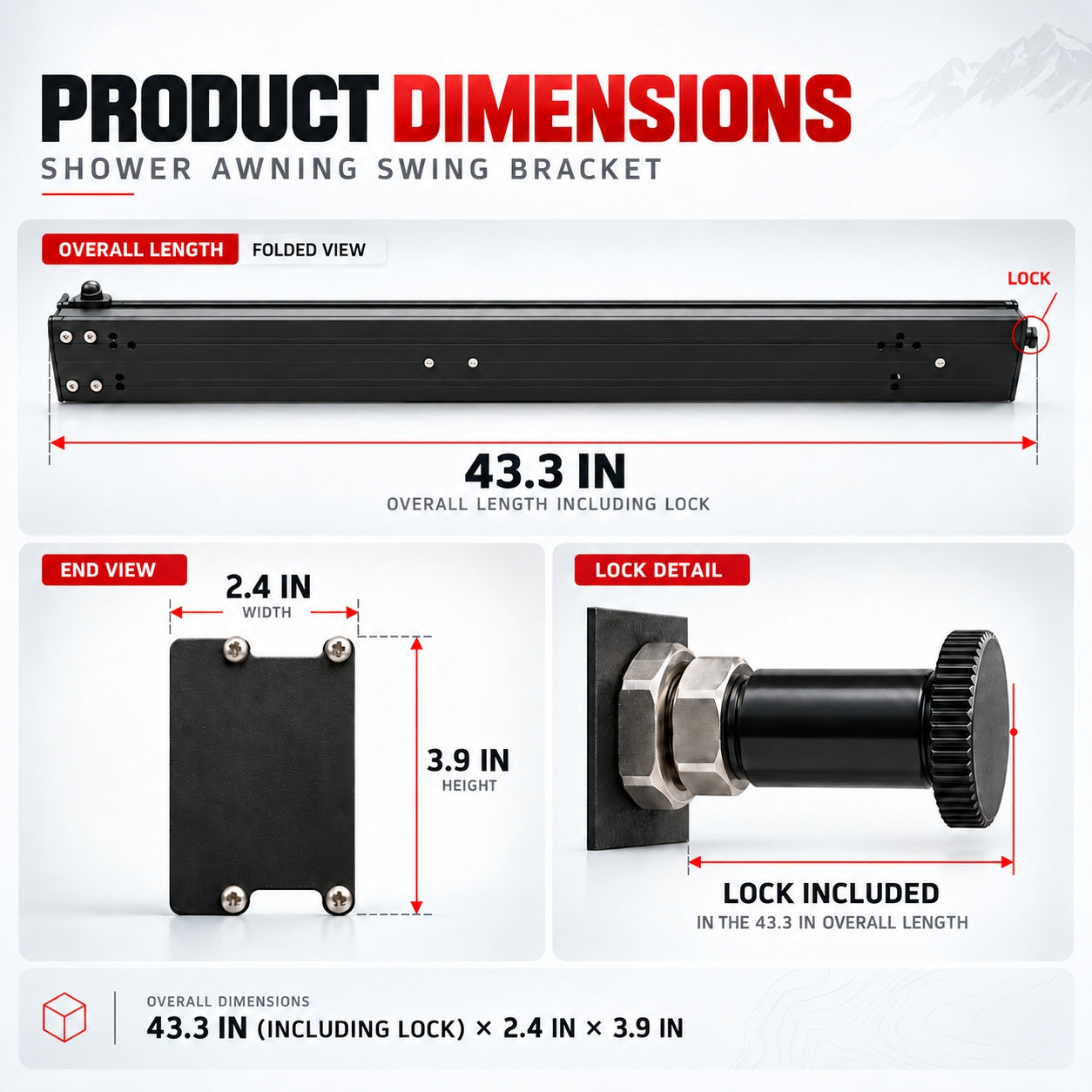 OPENROAD Shower Awning Swing Bracket | Pre-Order | ETA Oct.30 Openroad4wd
