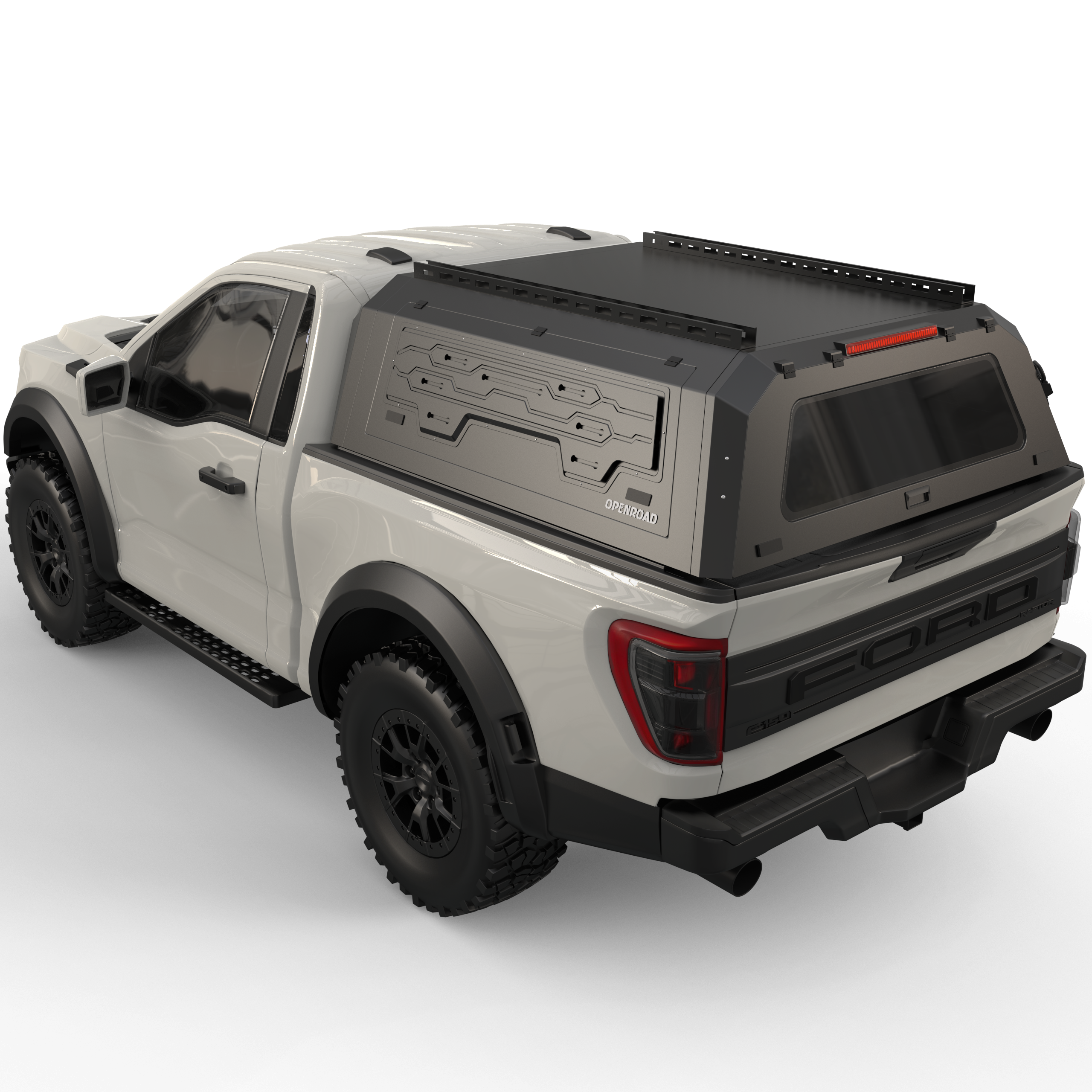 OPENROAD Truck Cap with Full Wing Doors, Extra-Large Storage, and LED Brake Light