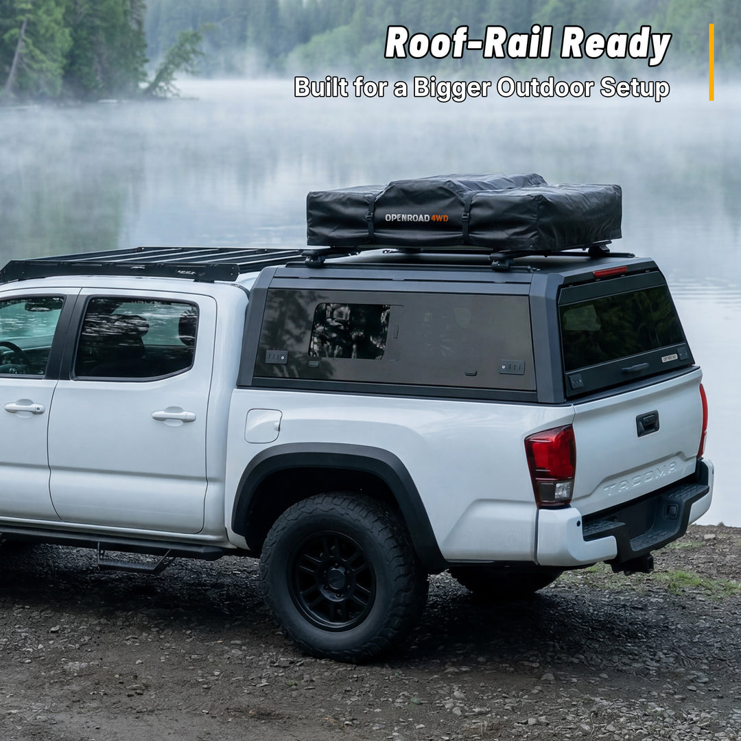 OPENROAD Sliding Glass Side Truck Cap for Toyota Tacoma (2016-2023) – 5ft Bed