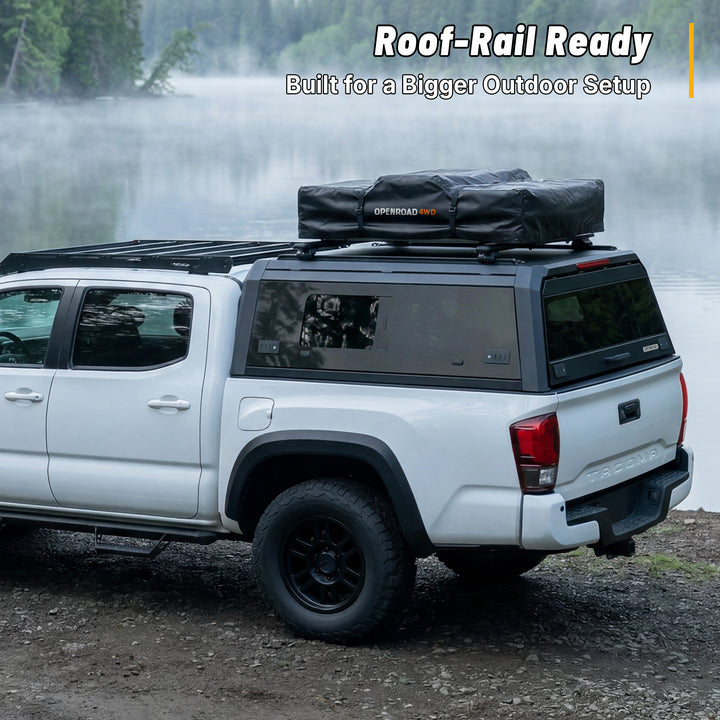 OPENROAD Sliding Glass Side Truck Cap for Toyota Tacoma (2016-2023) – 5ft Bed