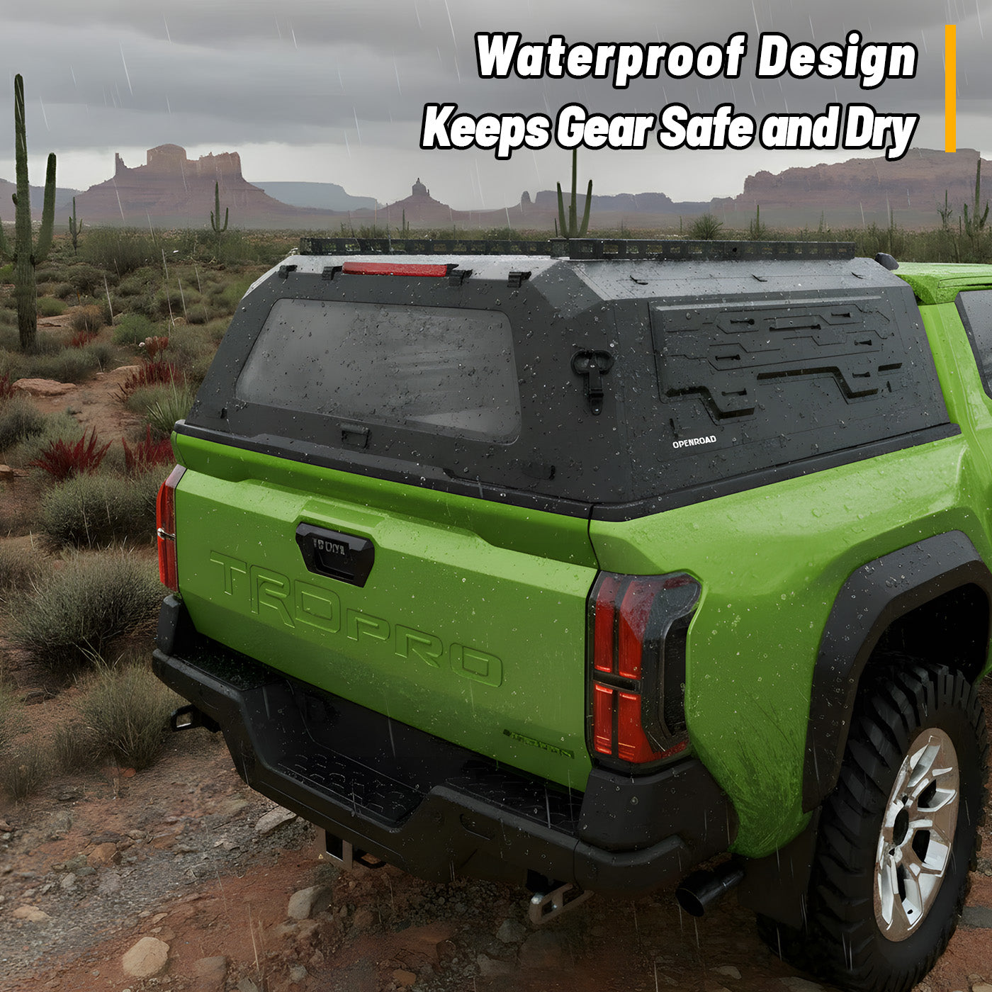 OPENROAD Truck Cap with Full Wing Doors, Extra-Large Storage, and LED Brake Light Openroad4wd