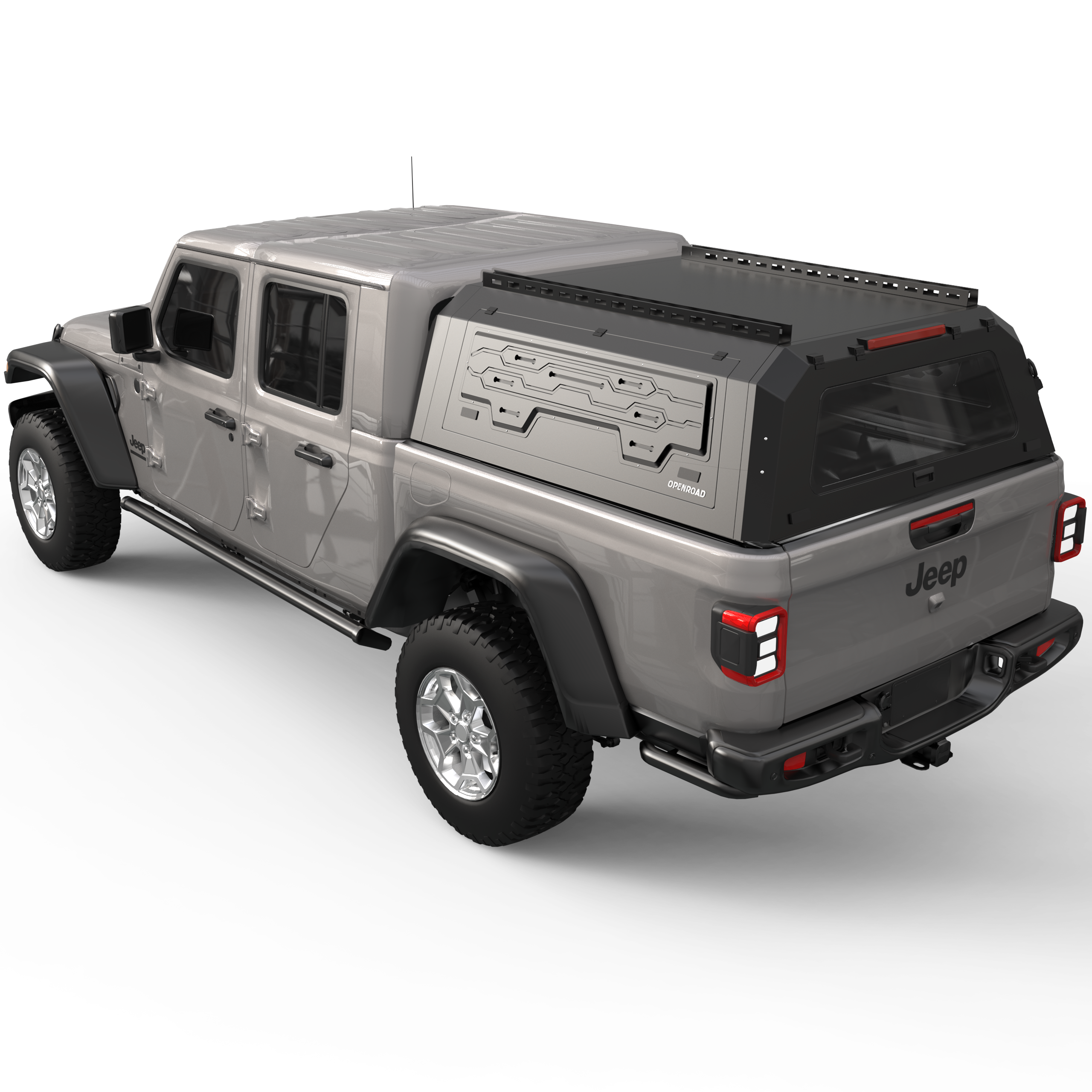 OPENROAD Truck Cap with Full Wing Doors, Extra-Large Storage, and LED Brake Light Openroad4wd Jeep Gladiator 2019-2025