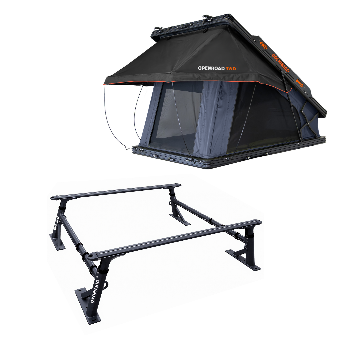 OPENROAD Universal Fit Adjustable Bed Rack for Trucks Openroad4wd Bed Rack with Alu RTT Bed with Rail System