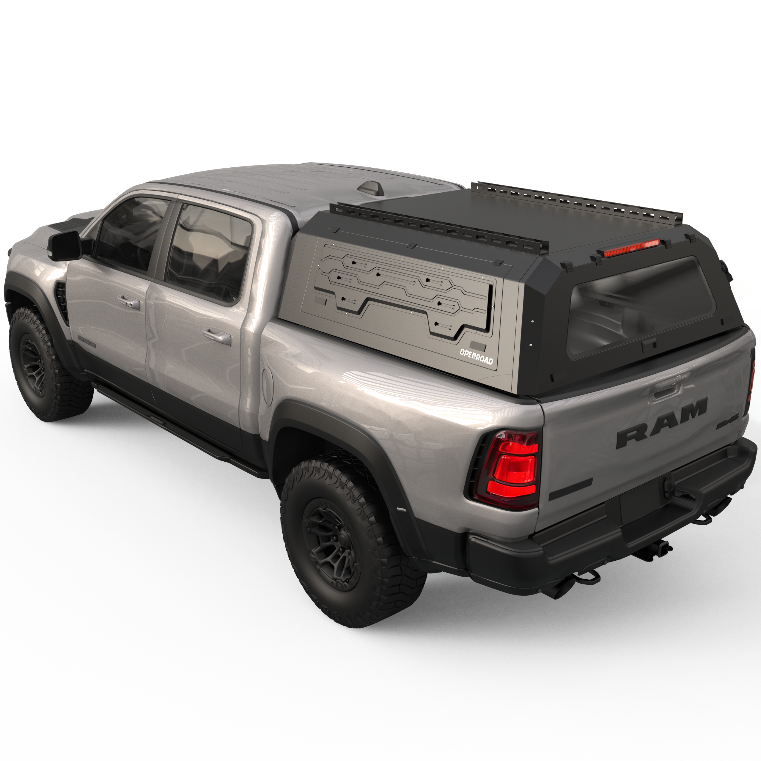 OPENROAD Truck Cap with Full Wing Doors, Extra-Large Storage, and LED Brake Light Openroad4wd Dodge RAM 1500 DT 2019-2026 -5.7ft(ETA: Dec 15)