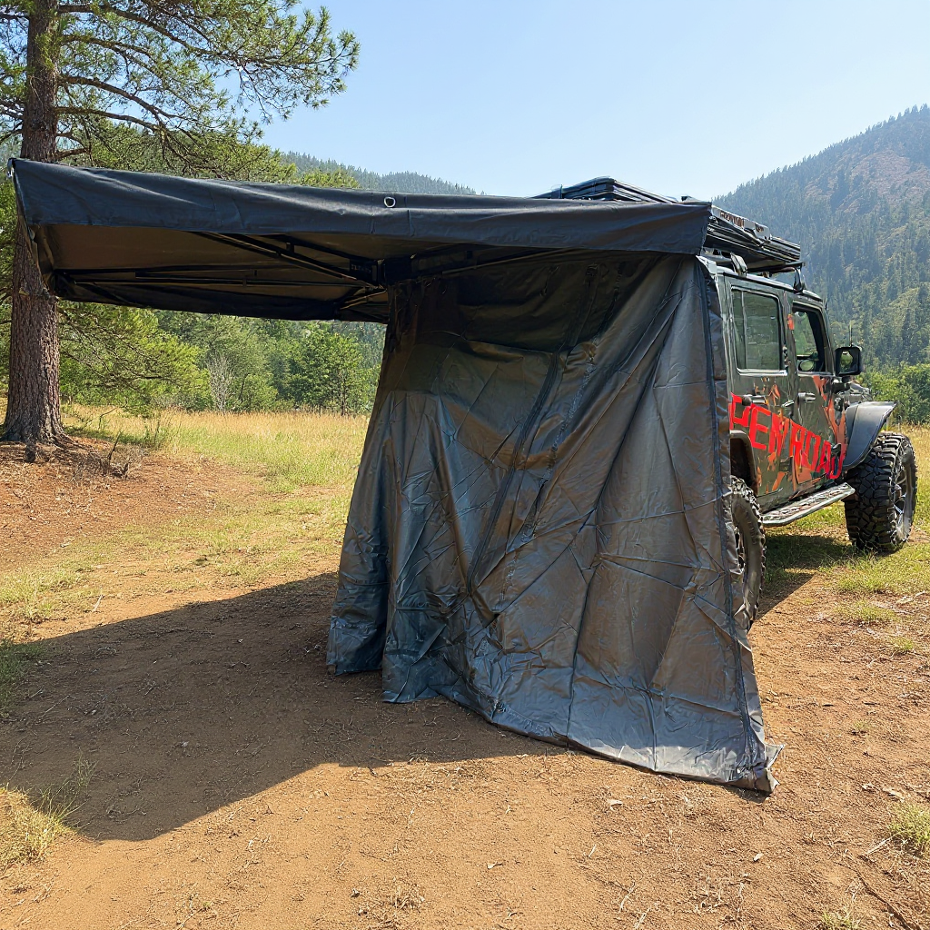 OPENROAD 270 Free Standing Awning and Sidewalls with Trunk Sidewall Openroad4wd