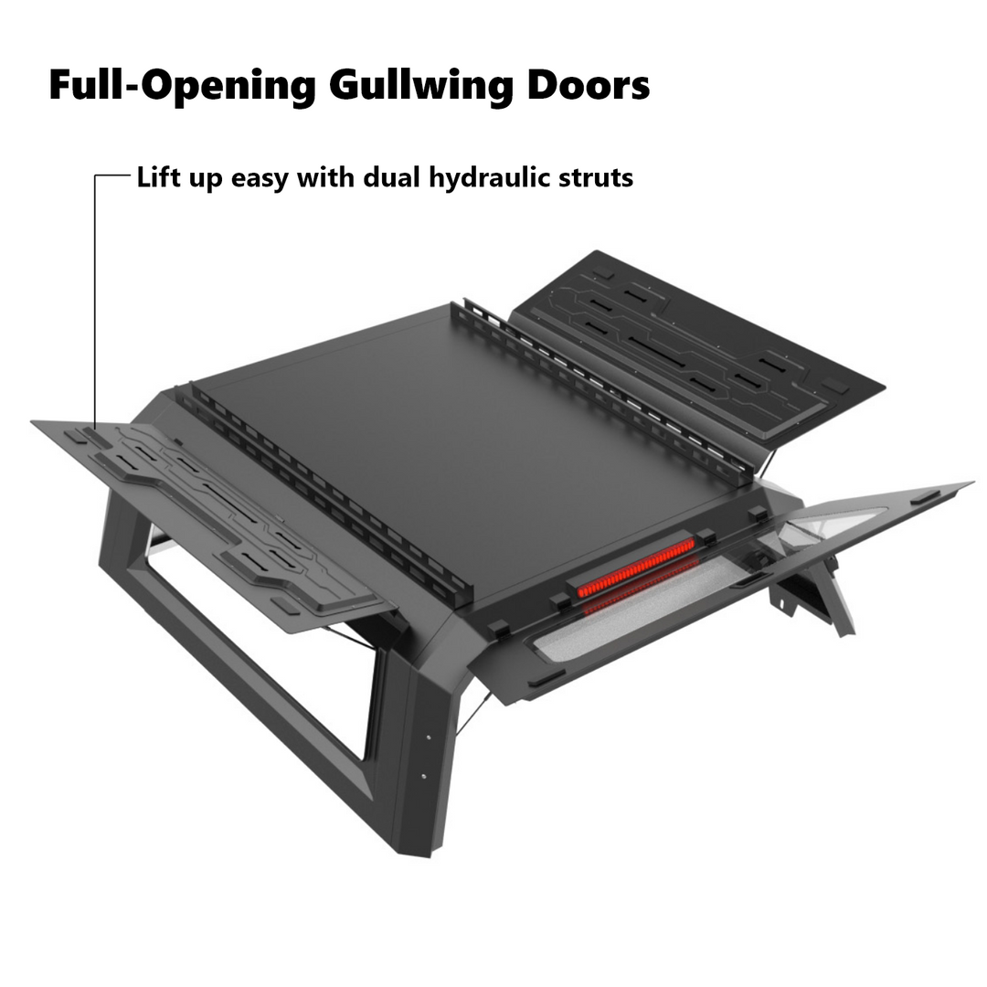 OPENROAD Truck Cap with Full Wing Doors, Extra-Large Storage, and LED Brake Light Openroad4wd