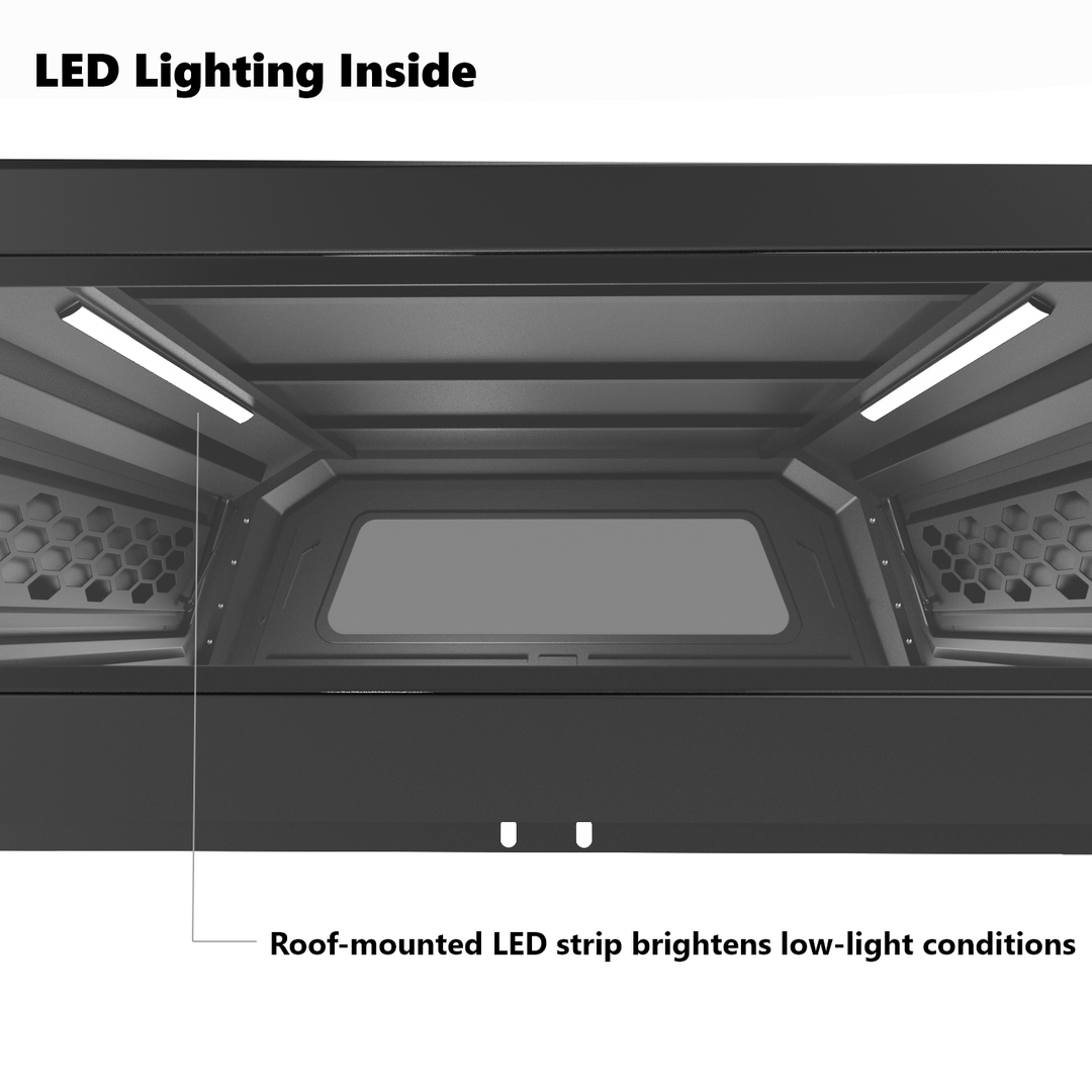 OPENROAD Truck Cap with Full Wing Doors, Extra-Large Storage, and LED Brake Light Openroad4wd