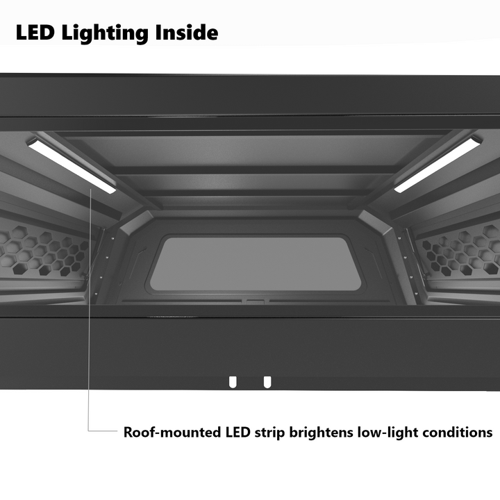 OPENROAD Truck Cap with Full Wing Doors, Extra-Large Storage, and LED Brake Light Openroad4wd