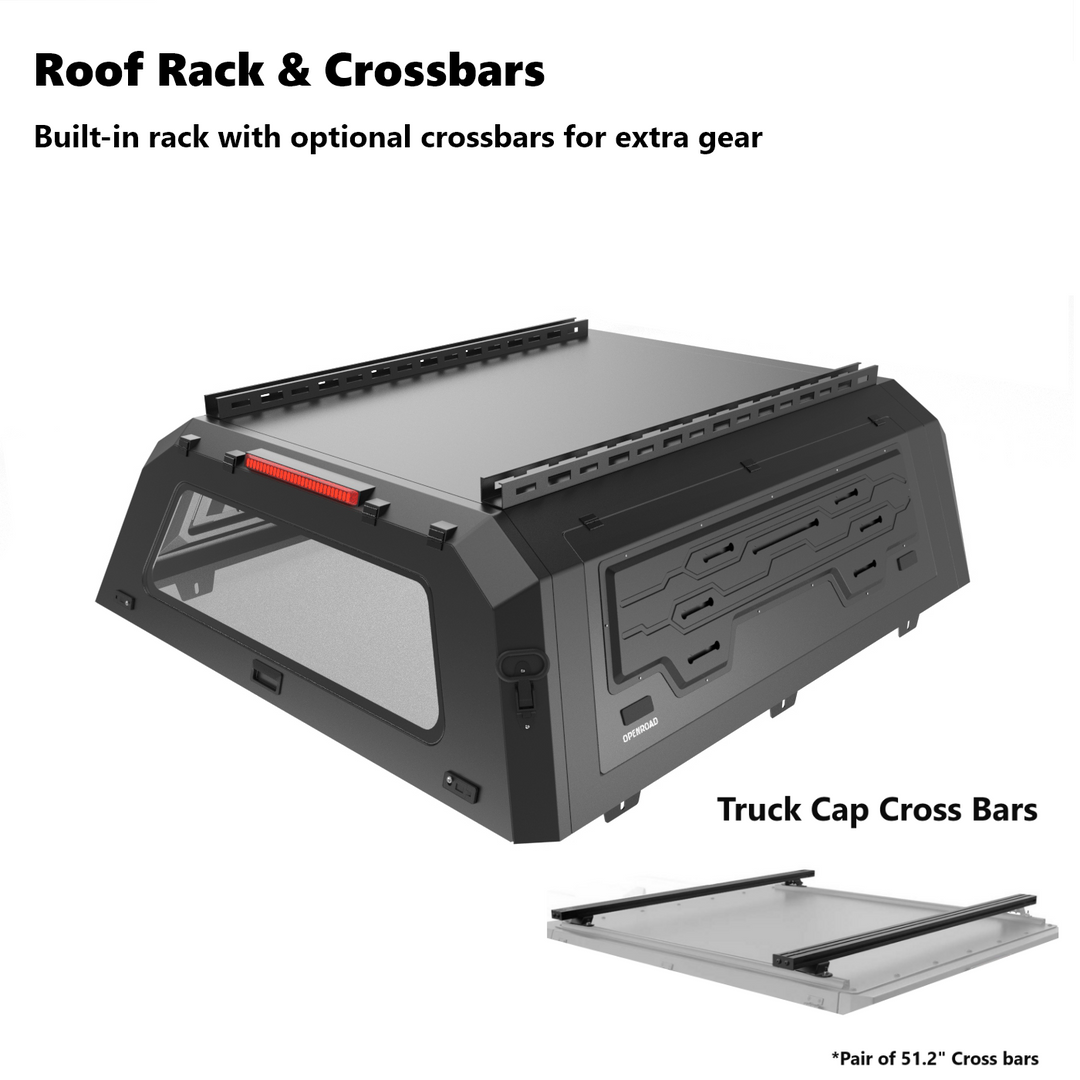 OPENROAD Truck Cap with Full Wing Doors, Extra-Large Storage, and LED Brake Light Openroad4wd