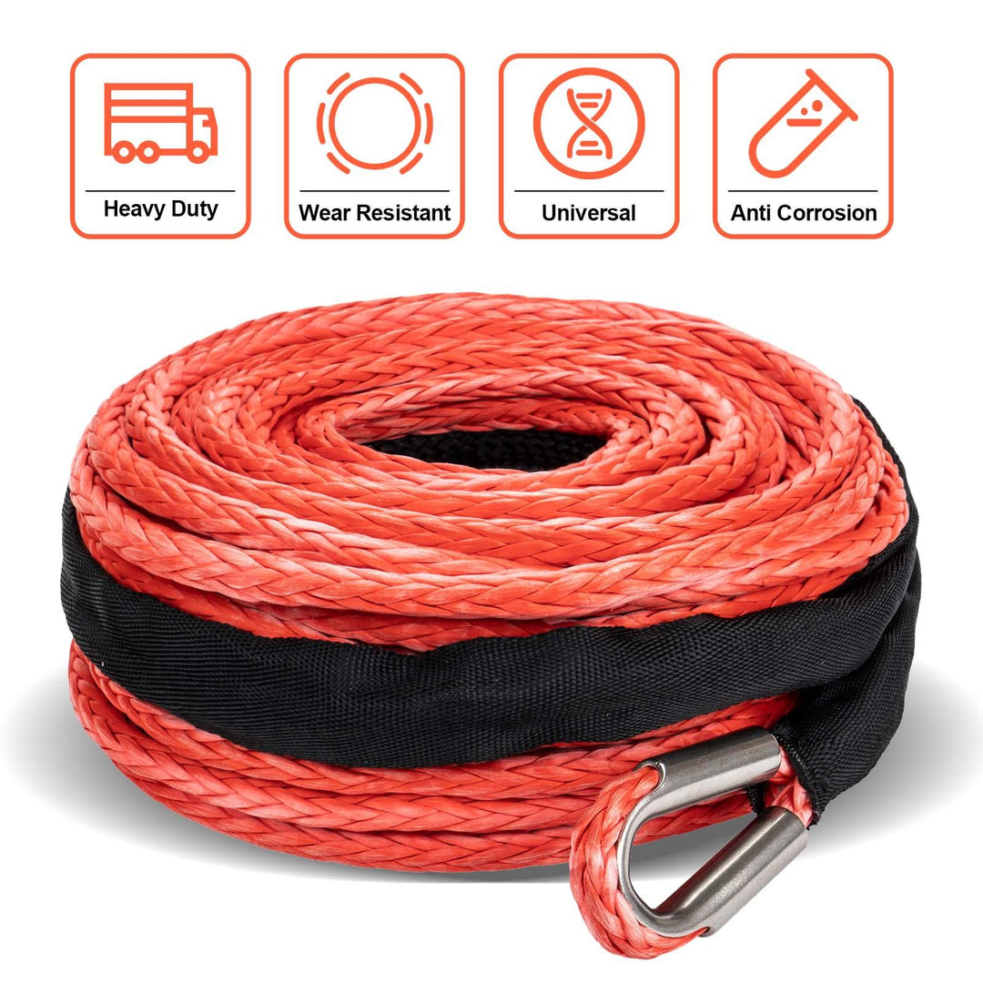 Winch Line Rope OPENROAD Synthetic Winch Rope, 3/8