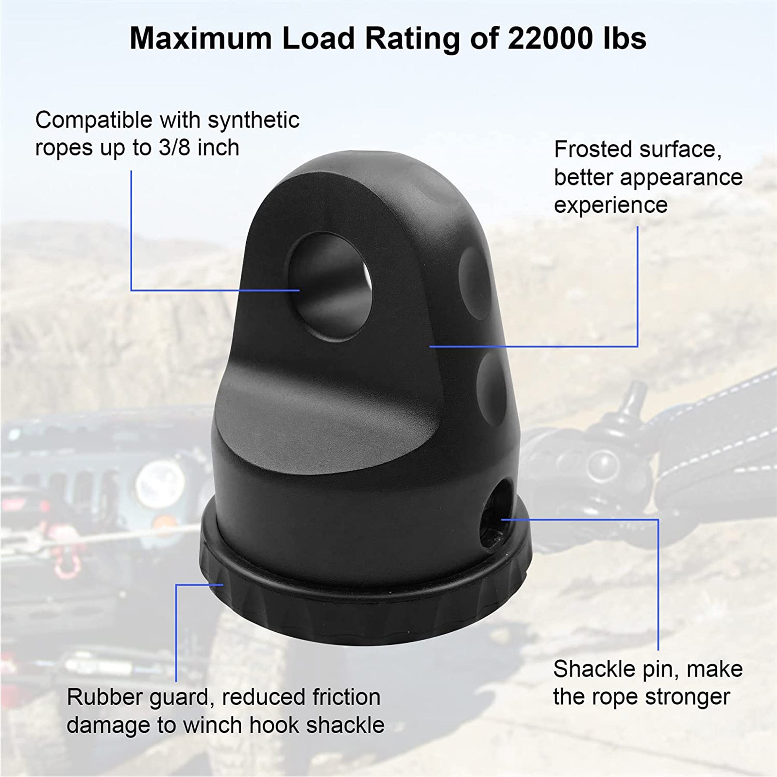OPENROAD Winch Hook Shackle 3/4" D-Ring 22000 lbs Load Rating  openroad4wd.com   