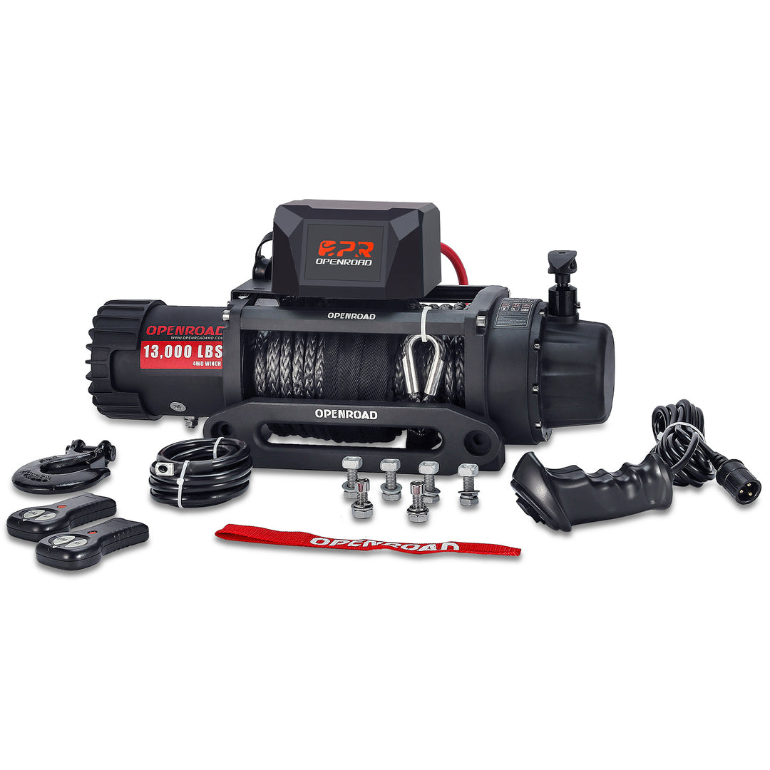 OPENROAD 13,000lbs Winch with Synthetic Rope and 2 Wireless Remotes -Panther Series 2S Plus winch OPENROAD   