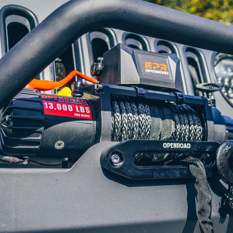 OPENROAD 13,000lbs Winch with Synthetic Rope and 2 Wireless Remotes -P ...