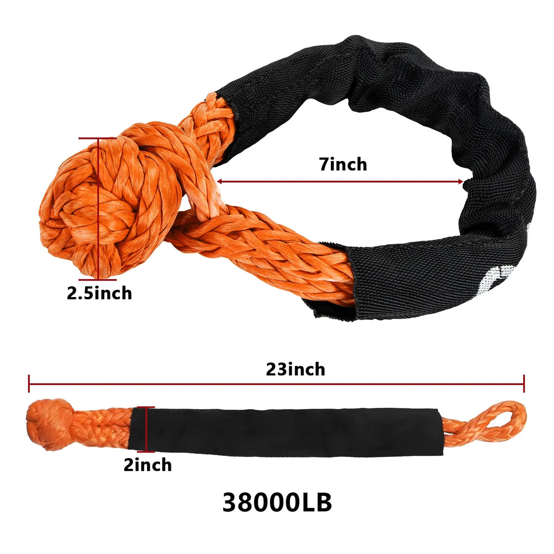 Shackle With Rope Inbetween OPENROAD Synthetic Soft Shackle Rope, 2